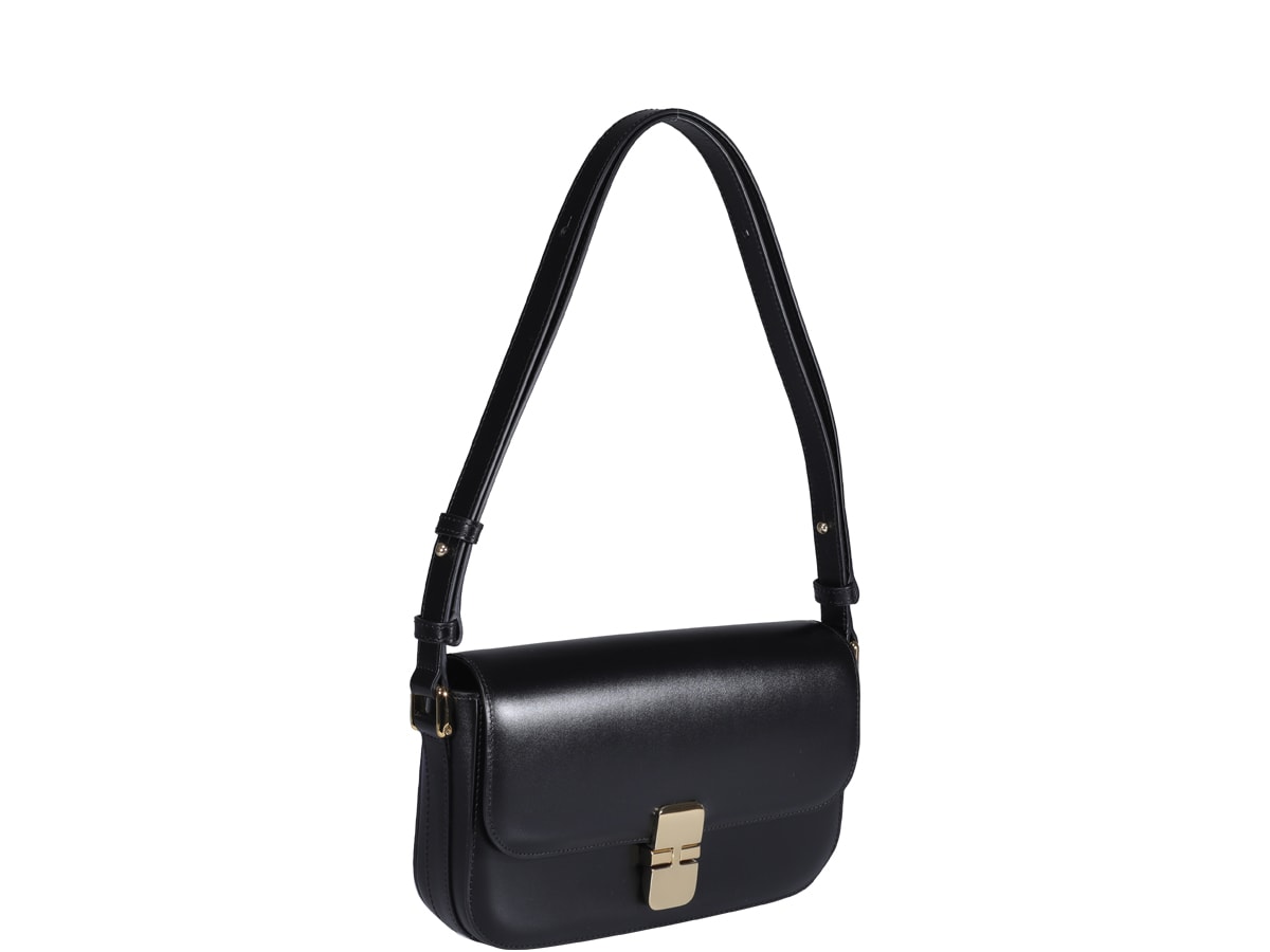 Shop Apc Grace Baguette Bag In Lzz Black