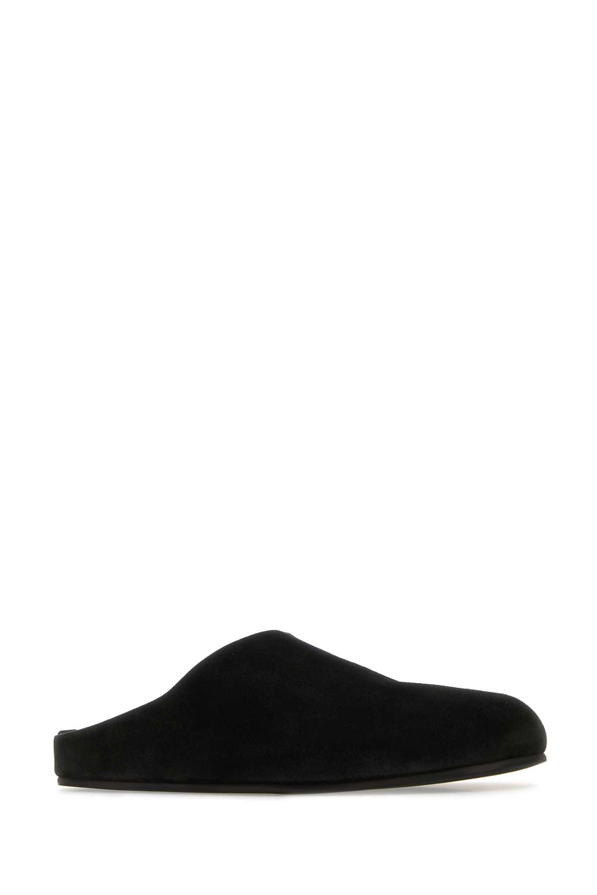 THE ROW BLACK SUEDE HUGO SLIPPERS