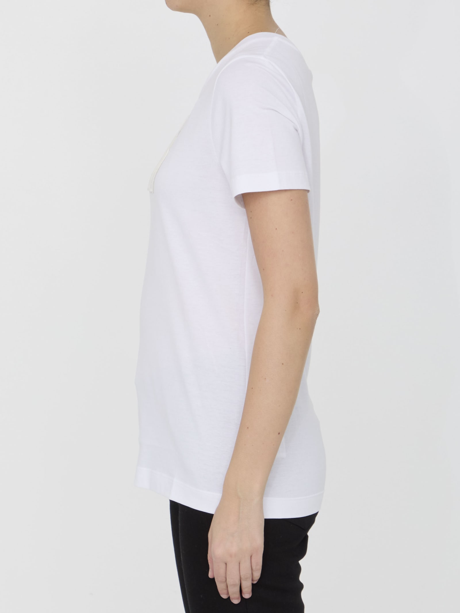 Shop Dolce & Gabbana T-shirt With Dg Logo In Bianco