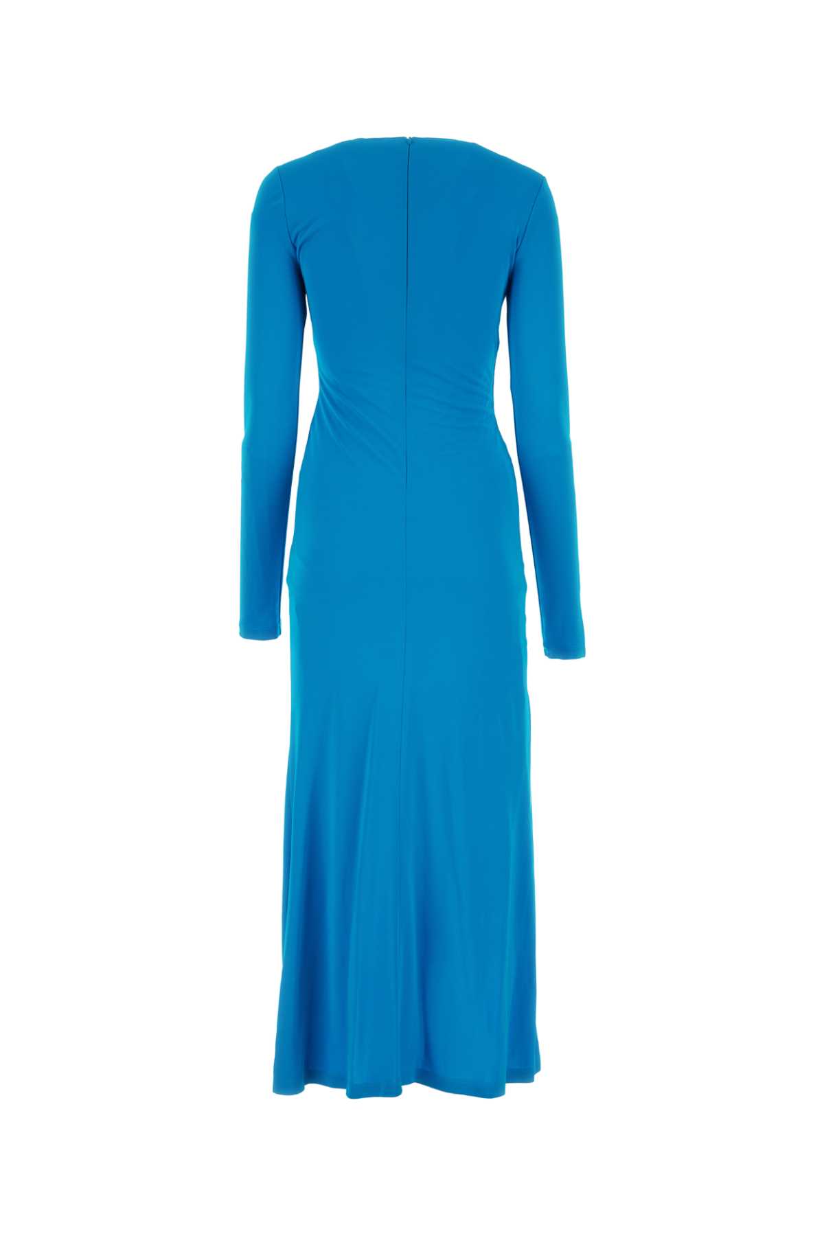Shop Givenchy Turquoise Crepe Long Dress In Acqua Marine