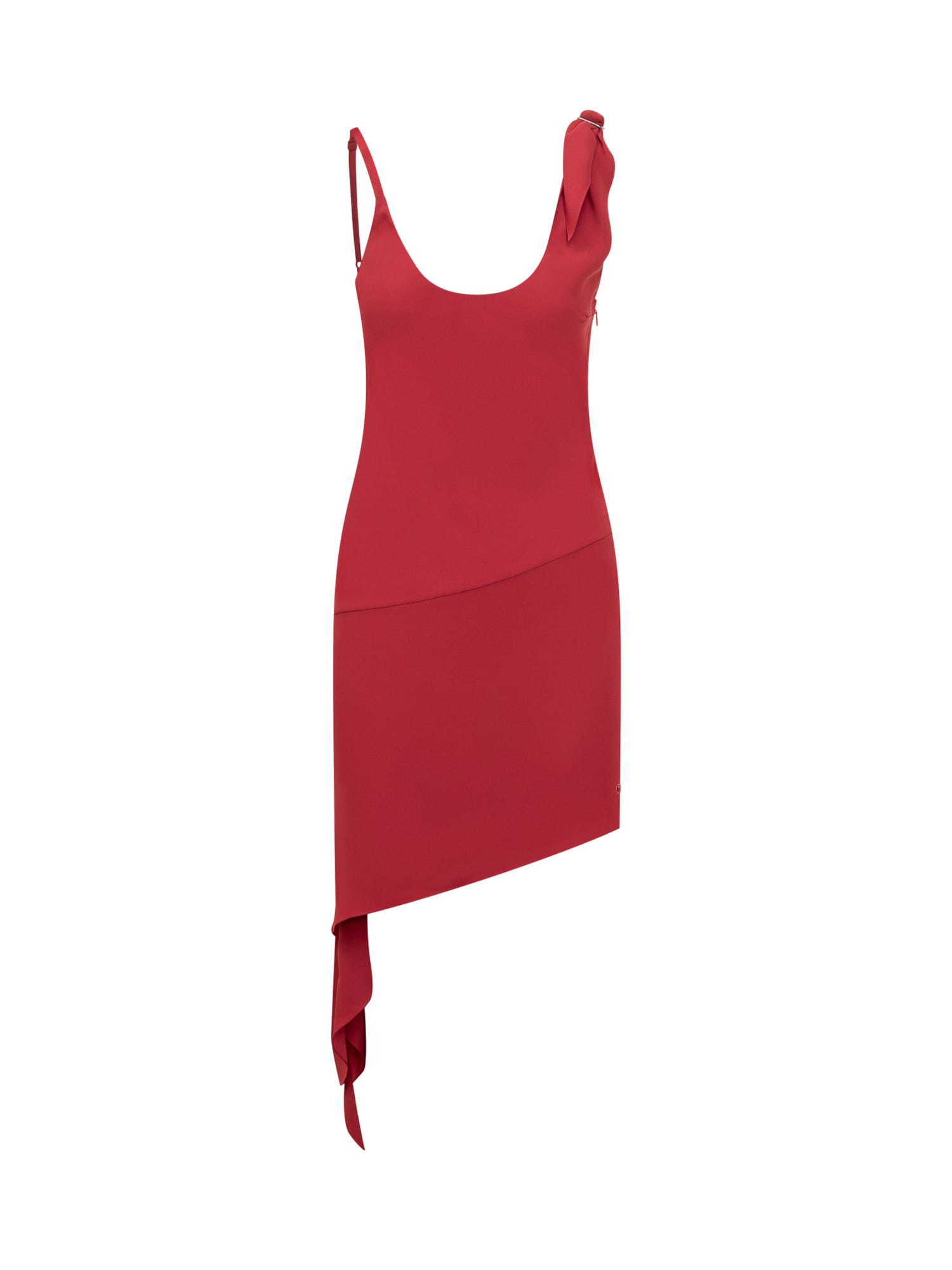 Courrèges Black Polyester Mini Dress In Ruby