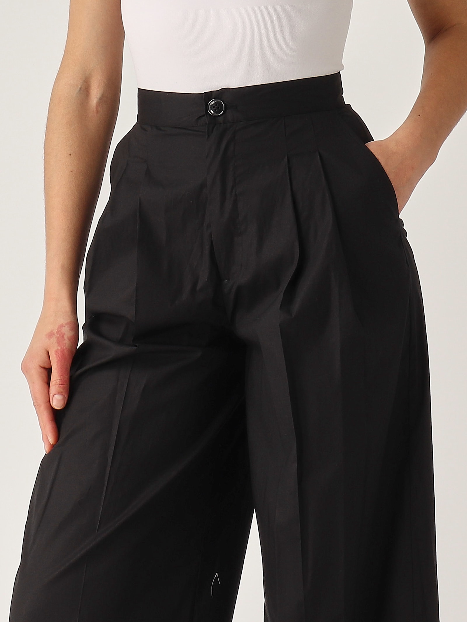 Twinset Cotone Trousers In Nero