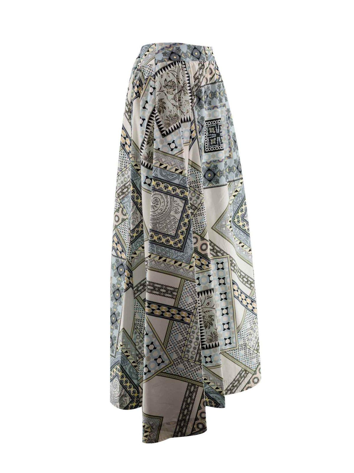 Shop Etro A-line Graphic-printed Skirt In White