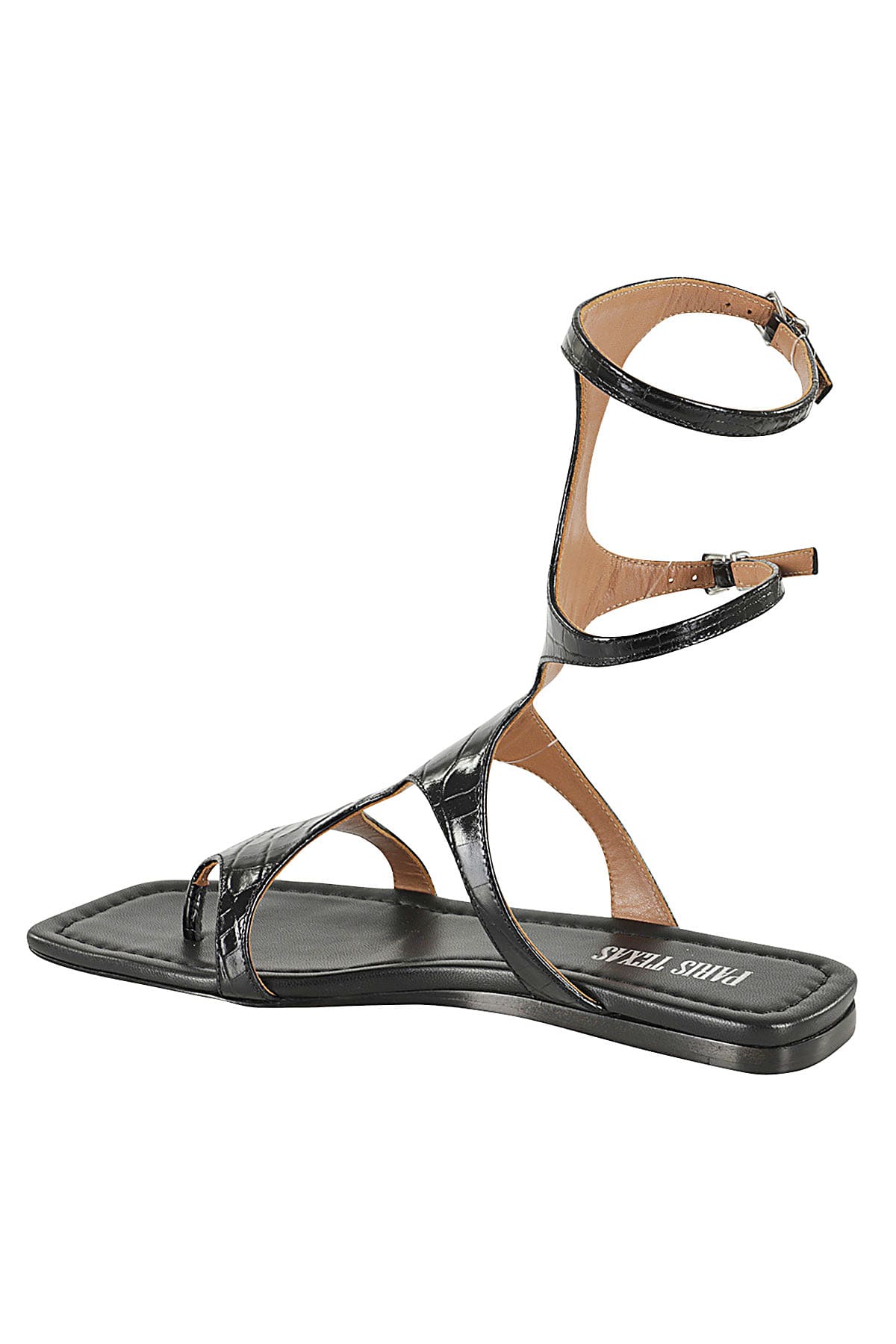 Shop Paris Texas Uma Flat Sandal In Carbone