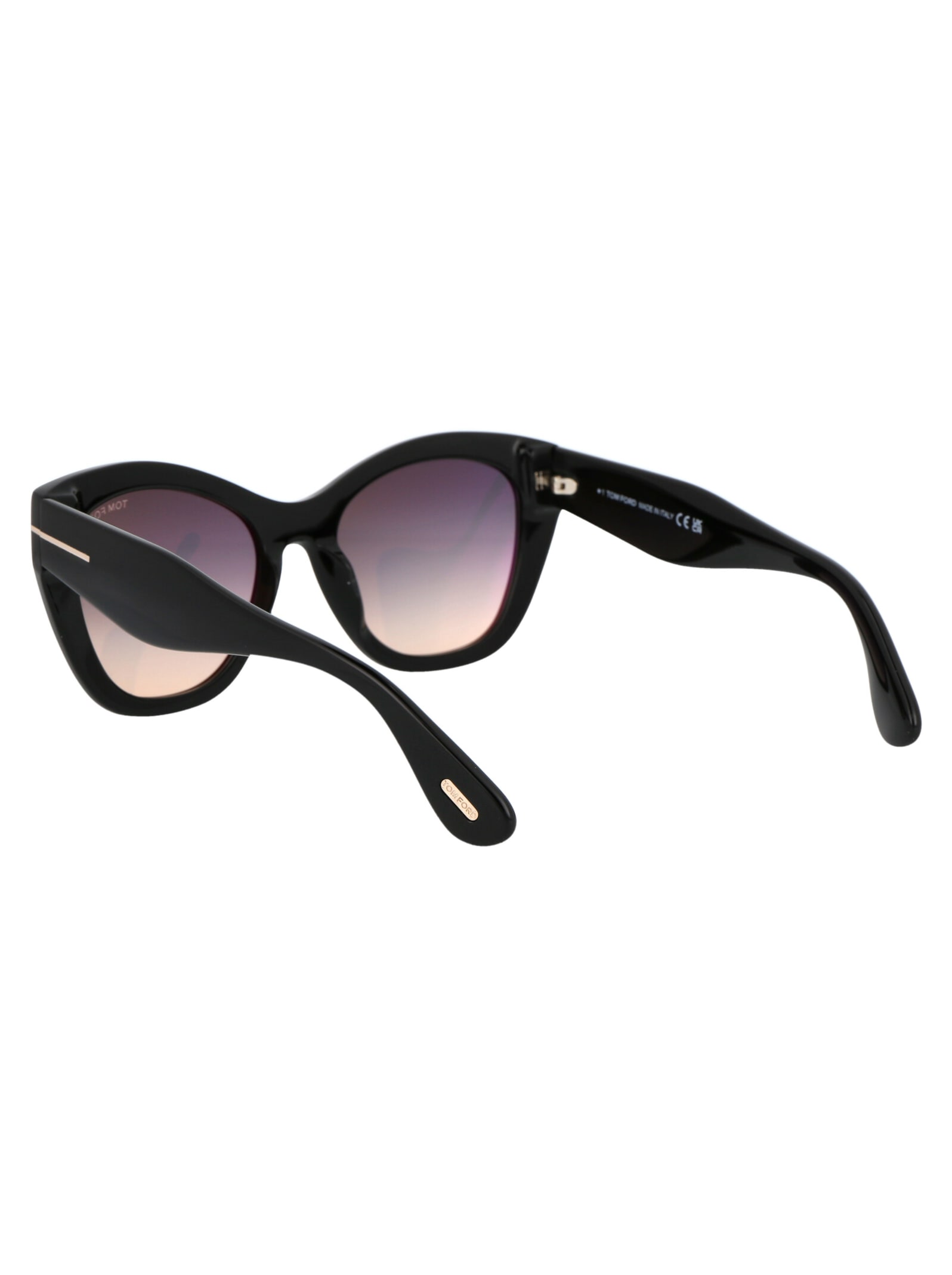 Shop Tom Ford Cara Sunglasses In 01b Nero Lucido / Fumo Grad