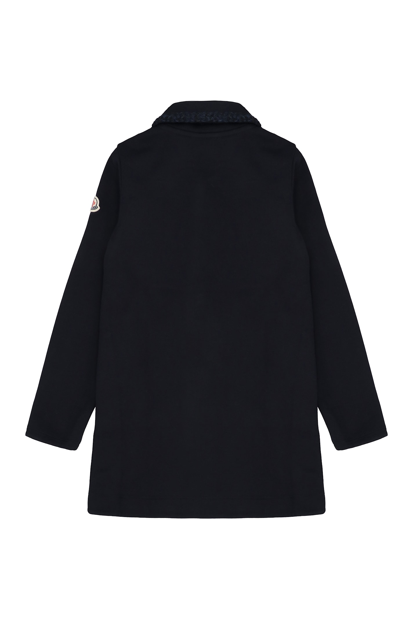 Moncler Girl's Knitted Trim Dress In Blue