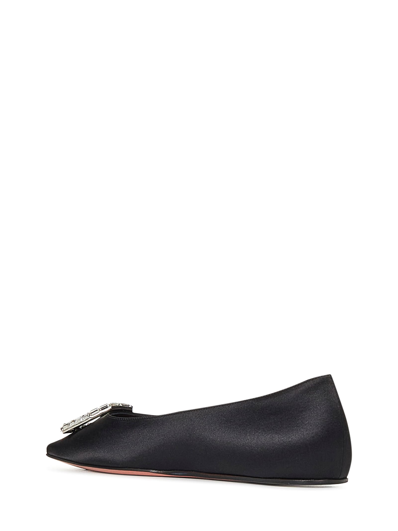 Shop Amina Muaddi Camelia Flat Ballet Shoes In Black