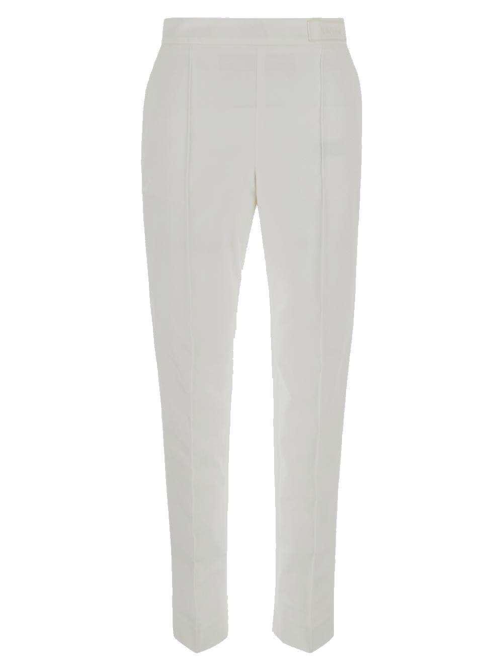 MONCLER LOGO EMBROIDERED STRAIGHT LEG TROUSERS