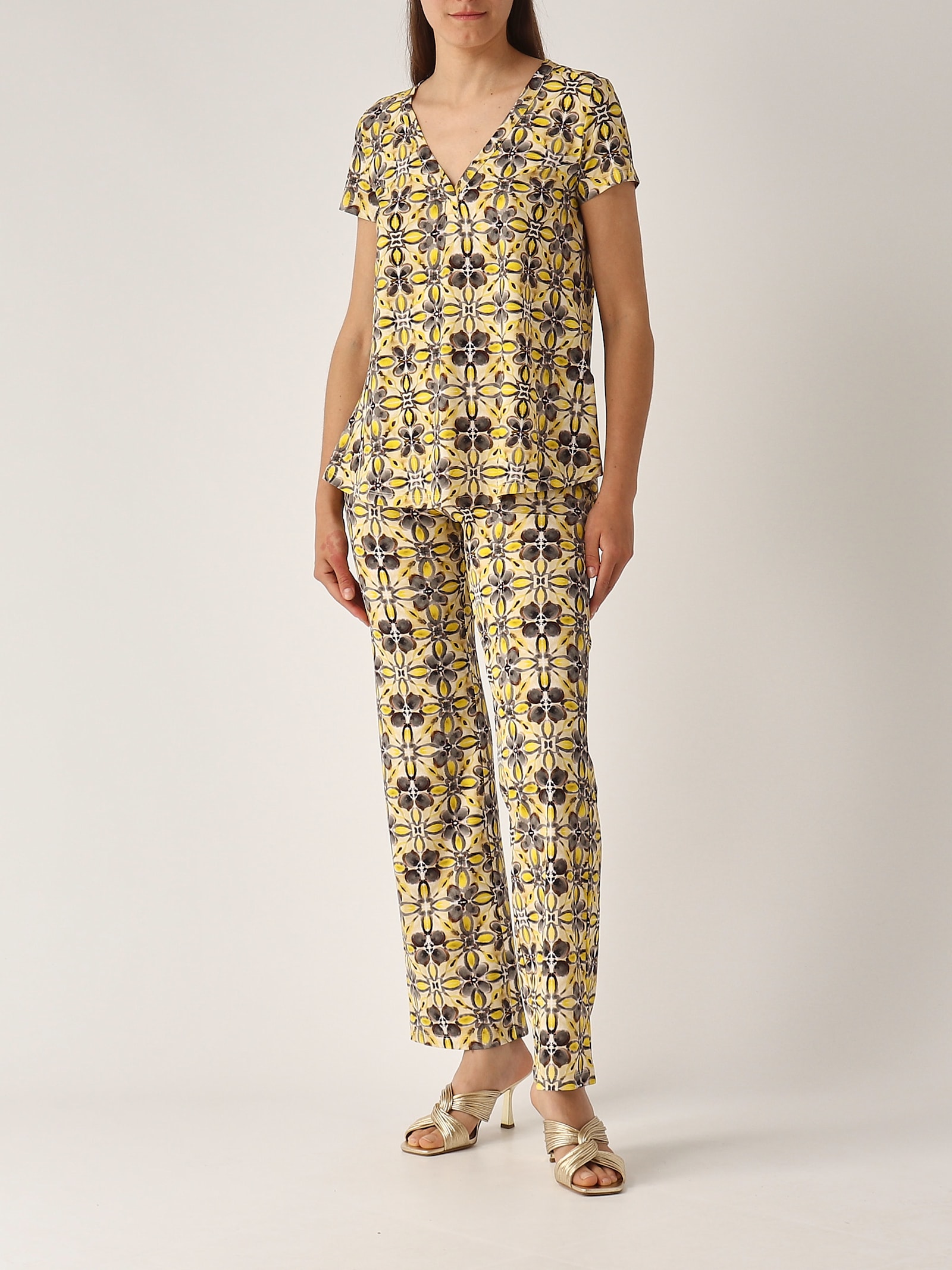 Maliparmi Pantalone Caleido Trousers In Yellow