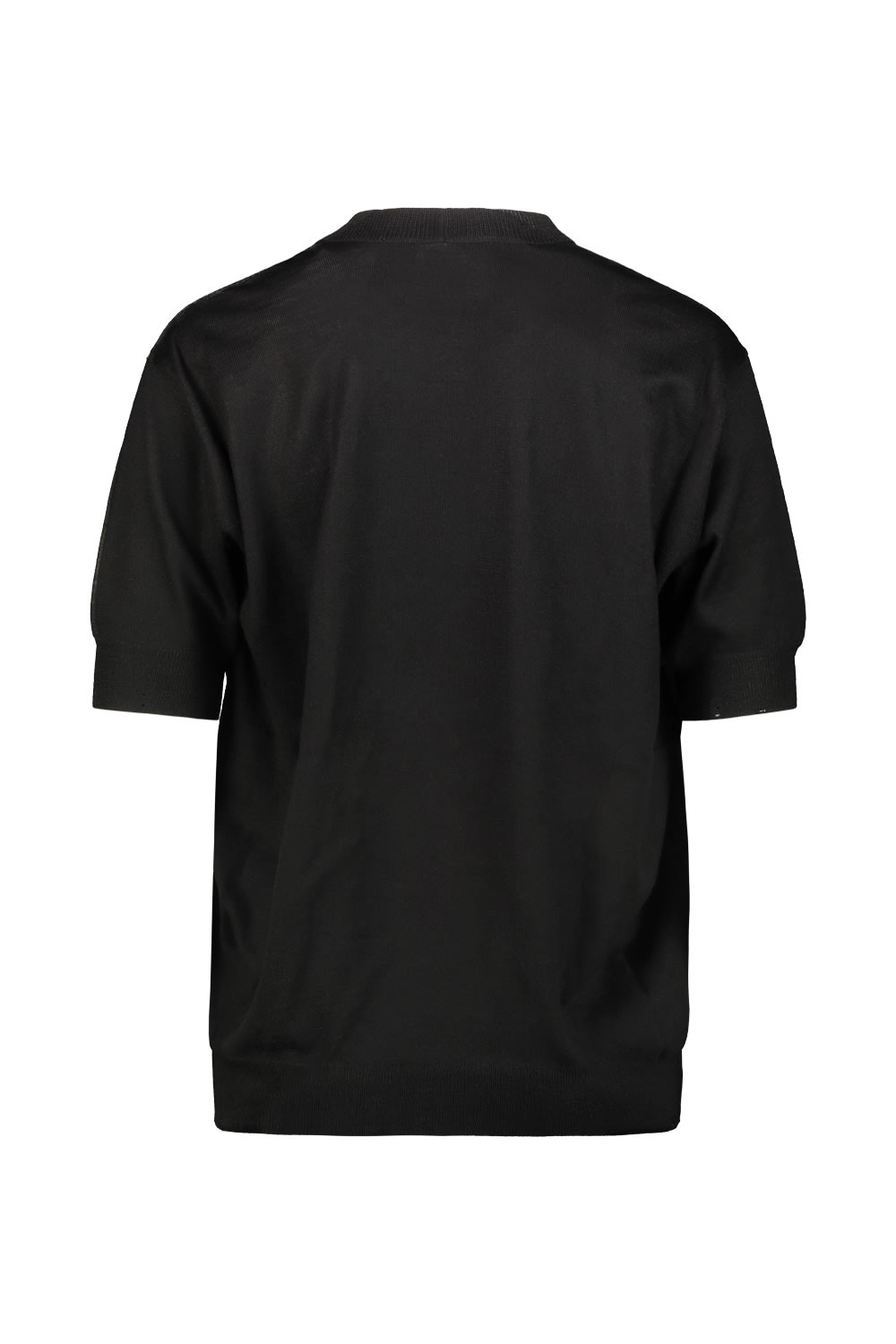 Junya Watanabe Short-sleeved Knitted T-shirt In Black