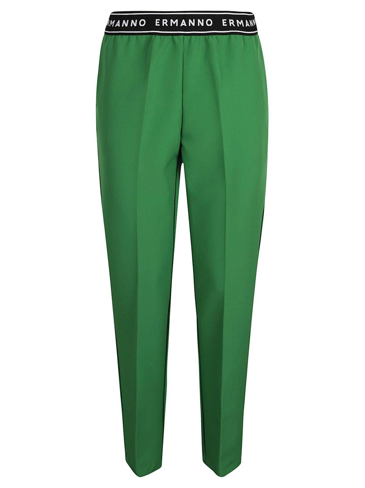 Ermanno Ermanno Logo-waistband Stretched Trousers