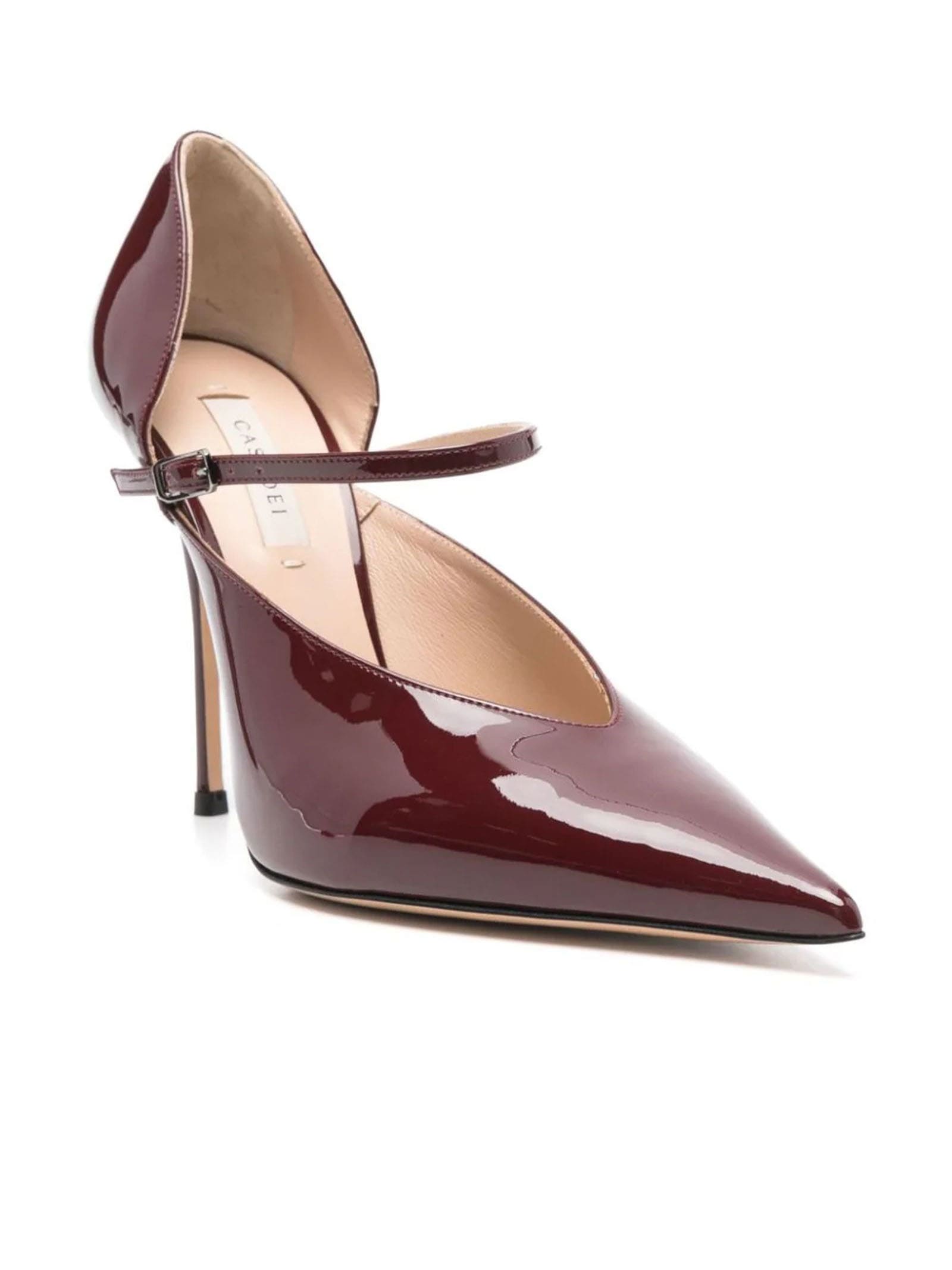 Shop Casadei Scarlet Patent Leather Pumps In Bordeaux