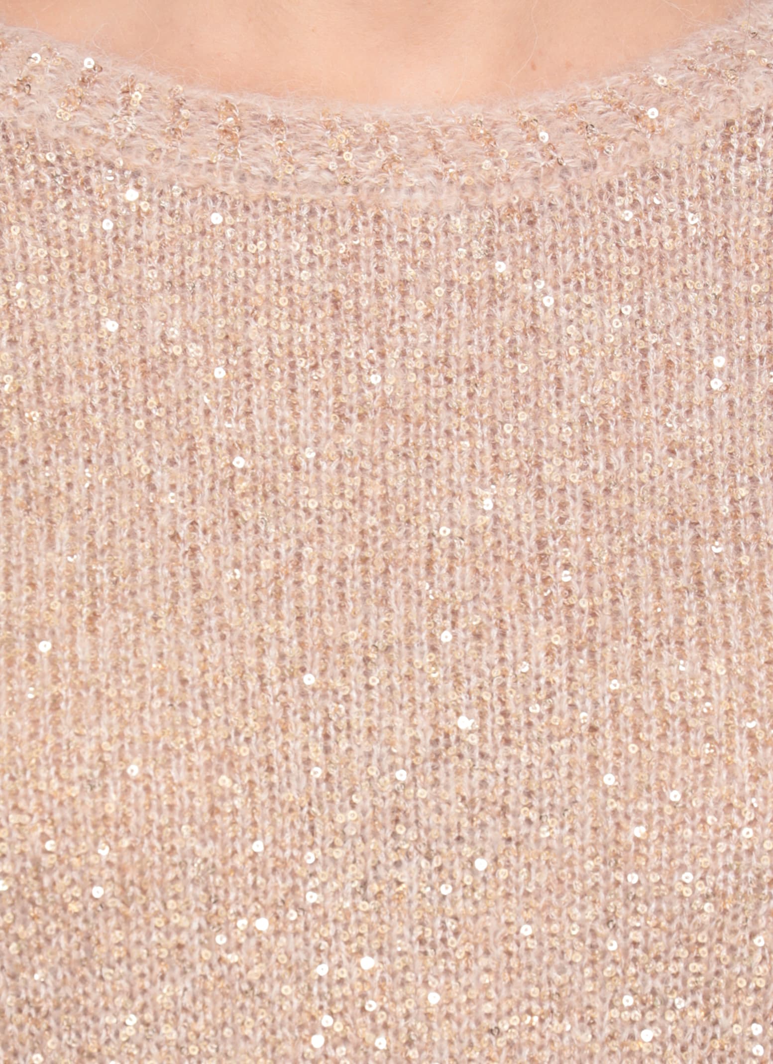D Exterior Sweater With Sequins In Neutral