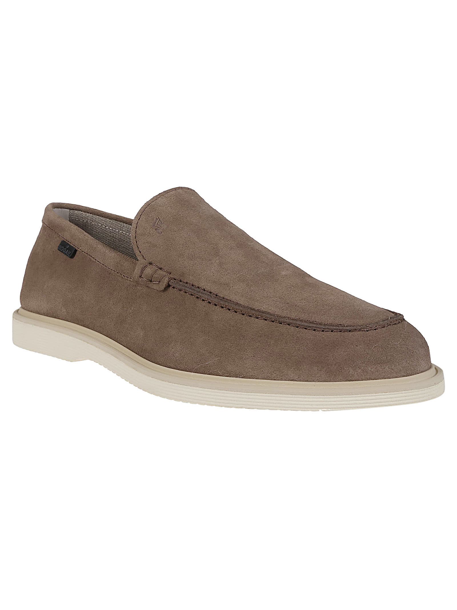 Shop Hogan H633 Millerighe Loafers In Palude