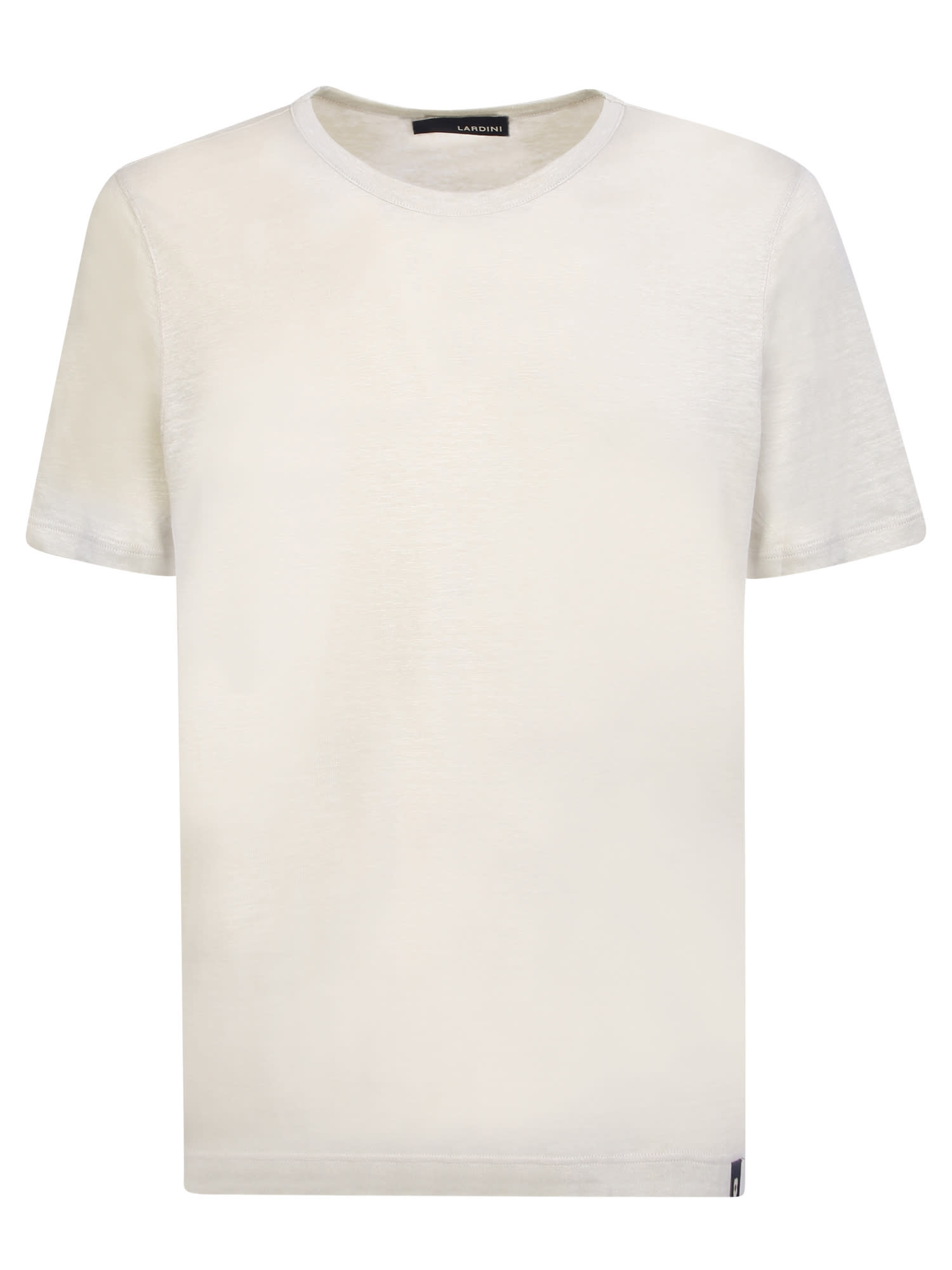 Shop Lardini Linen Cream T-shirt In White
