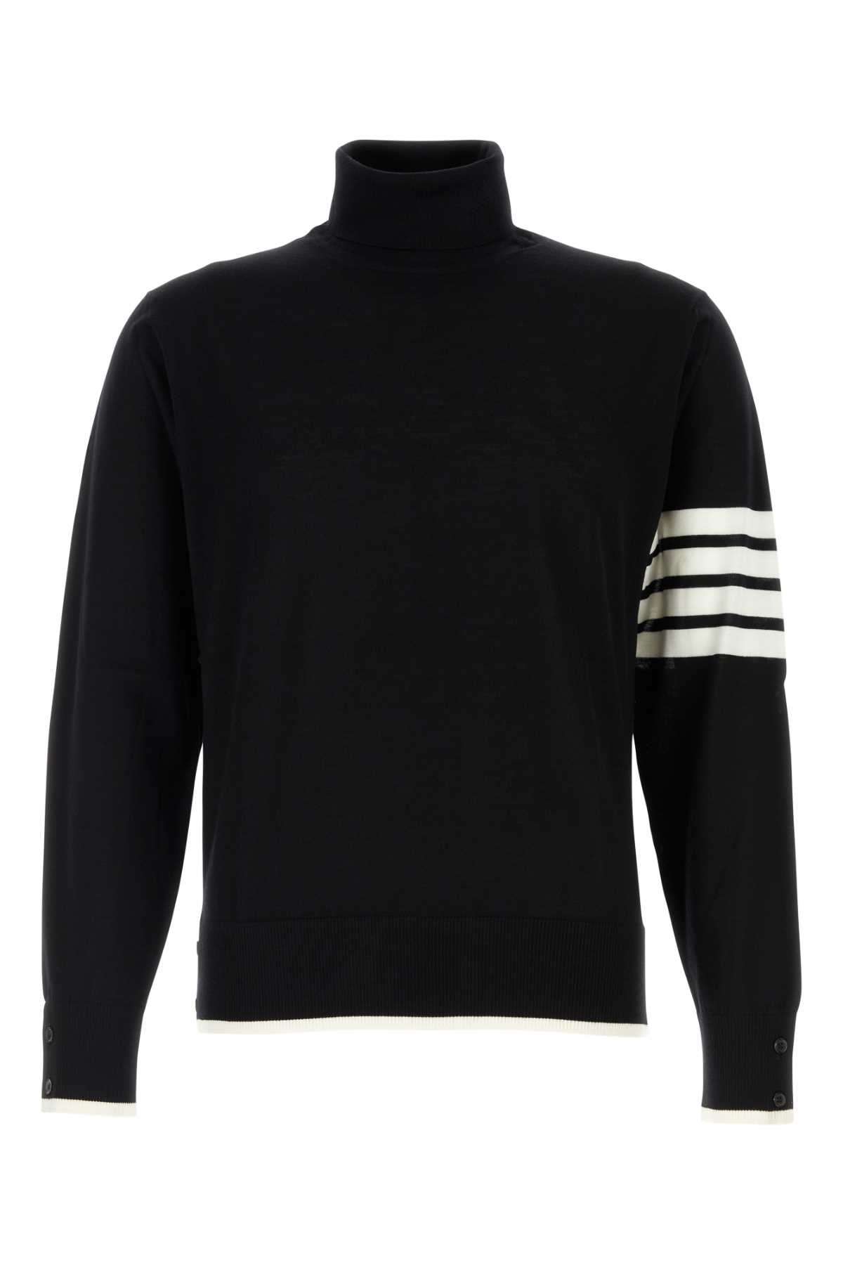 Shop Thom Browne Black Wool Sweater