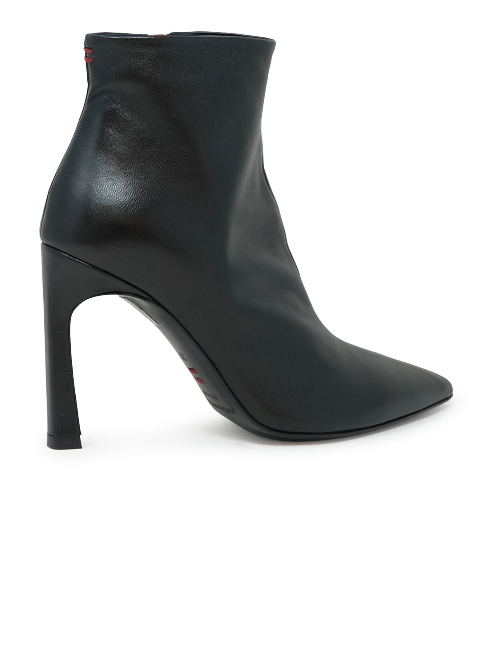 Shop Halmanera Black Leather Baron Ankle Boots