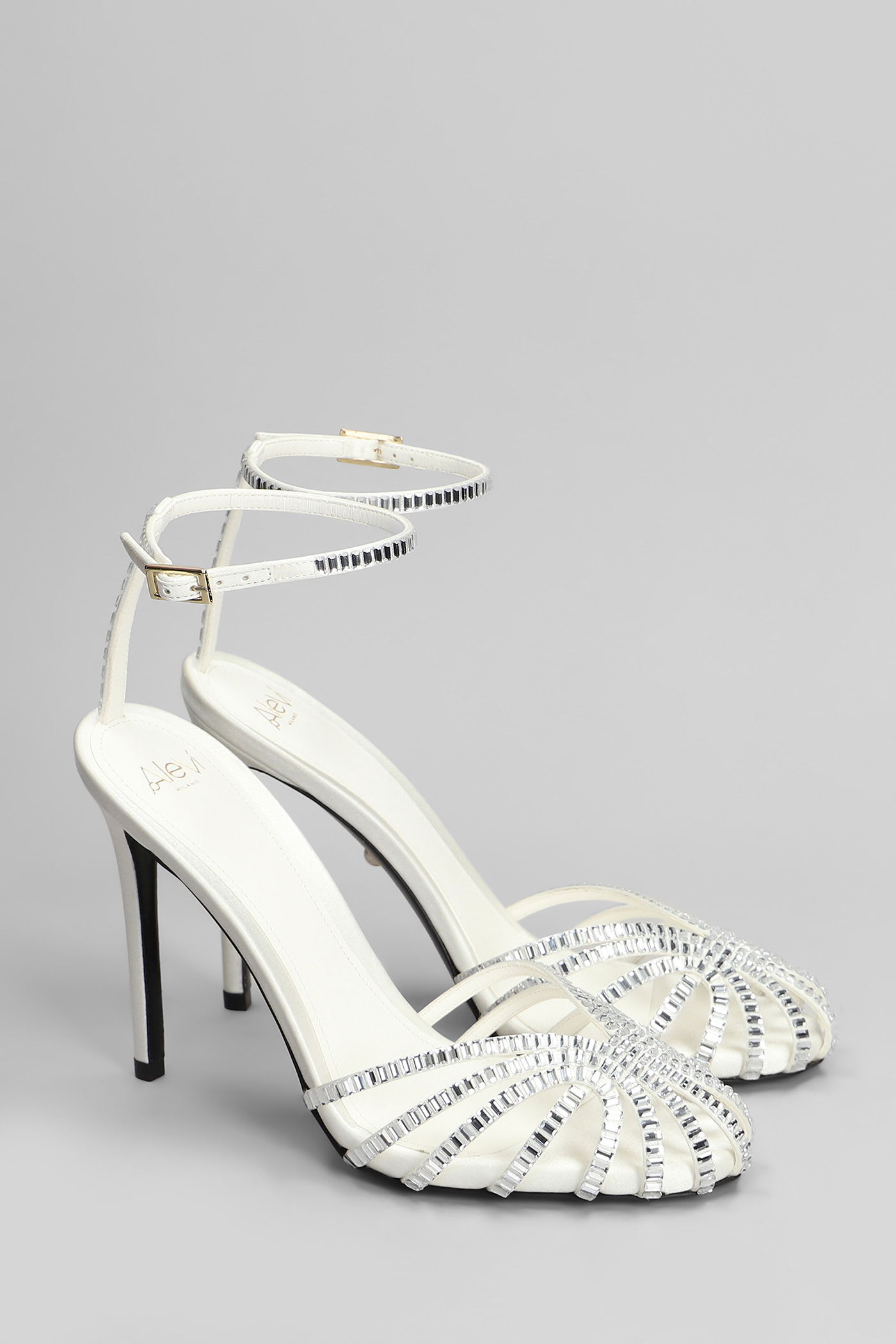 Alevì 110mm Penelope Crystal-embellished Sandals In White