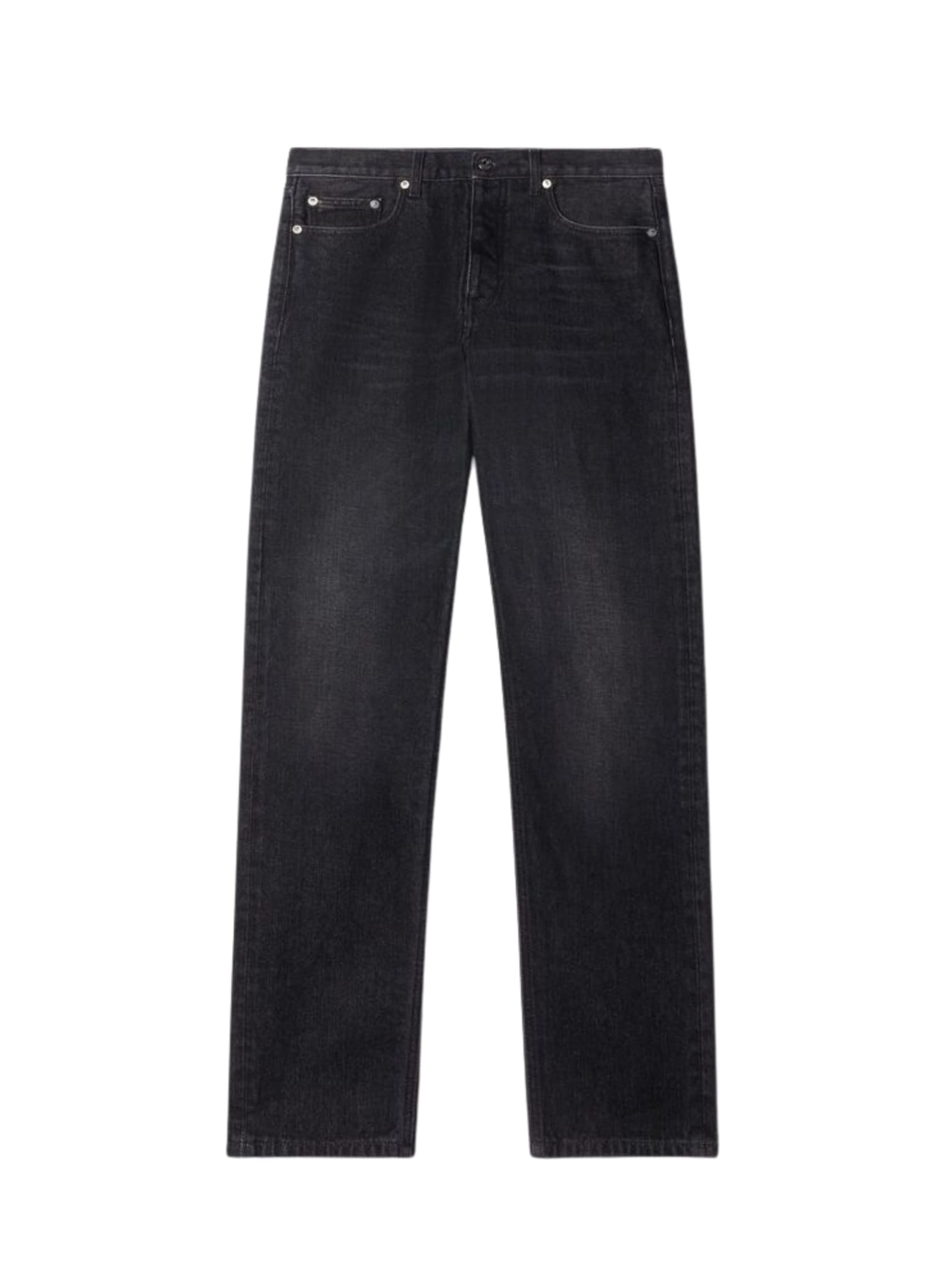 Off-white Straight Trousers With Five-pocket And Loops In Black