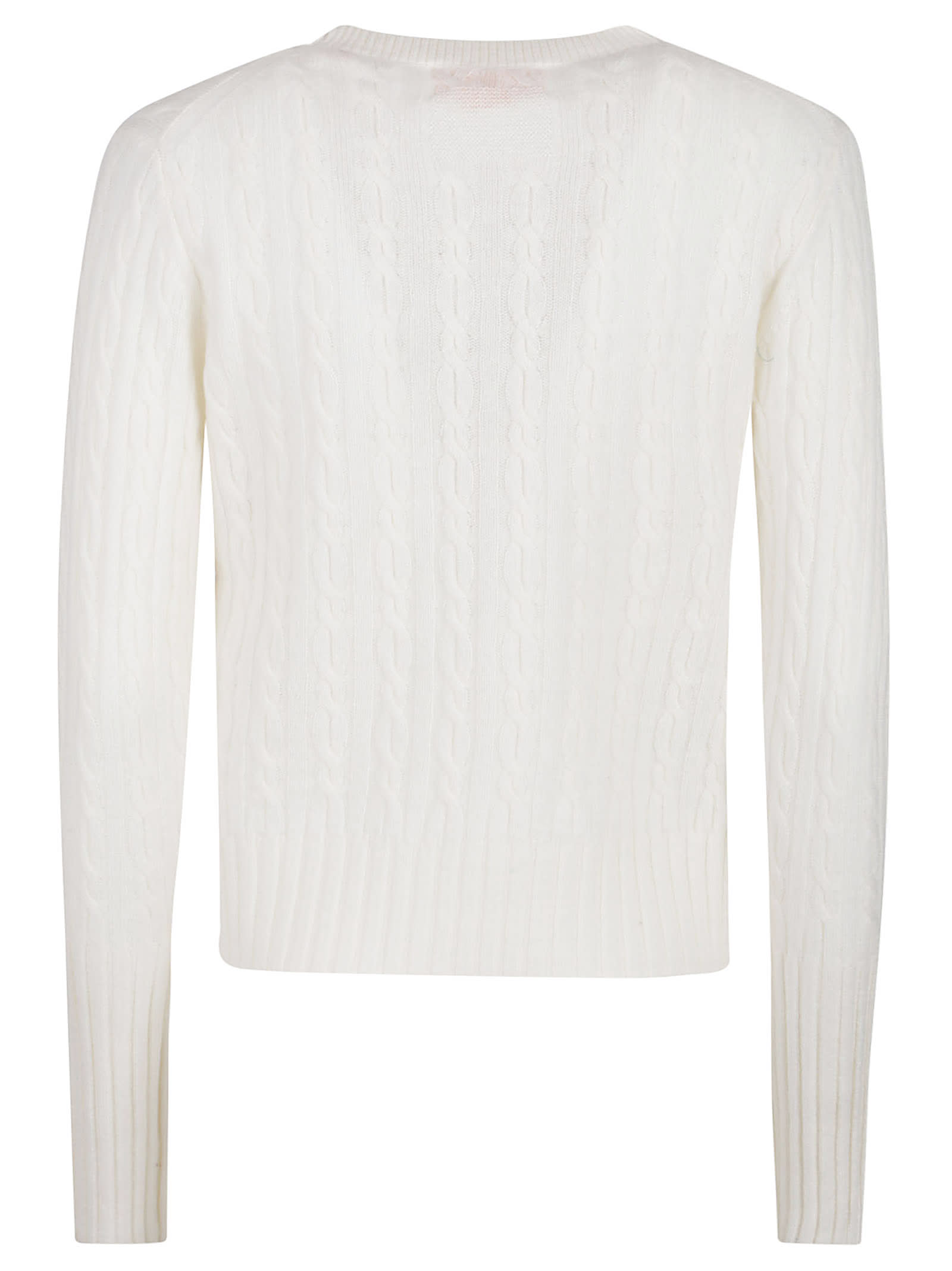 Guest In Residence Cable Shrunken Sweater In Cre Cream