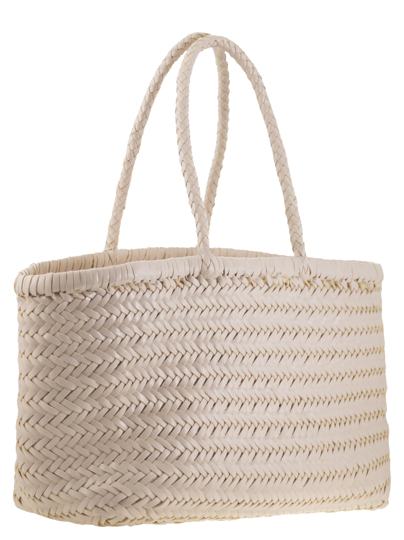 Dragon Diffusion Bamboo Triple Jump Big - Woven Leather Bag In Sand