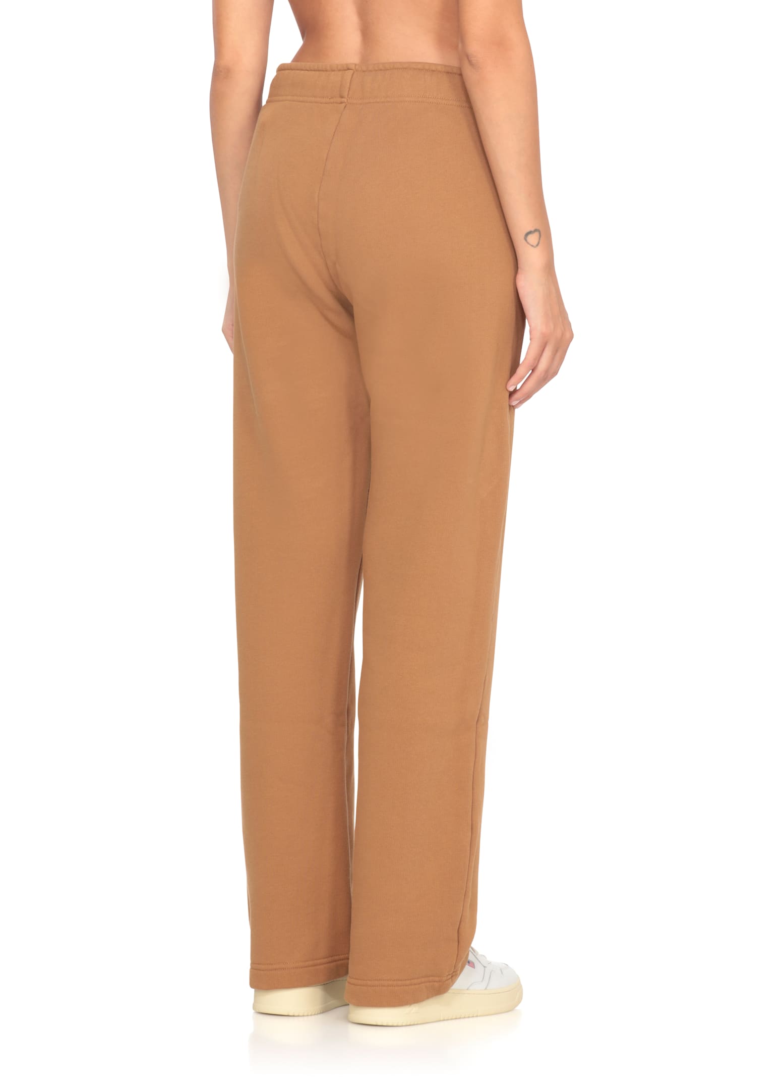 Autry Elastic Waistband Relaxed Fit Side Pockets Trousers In Brown