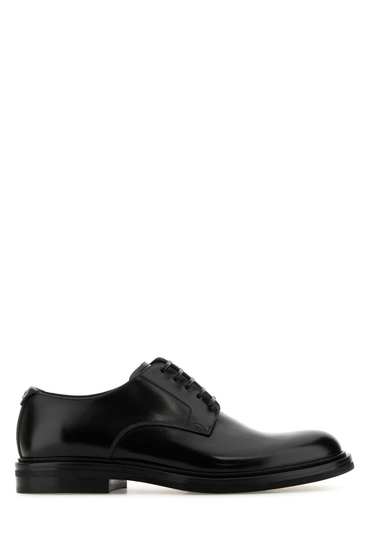 Shop Dolce & Gabbana Black Leather Lace-up Shoes In Nero