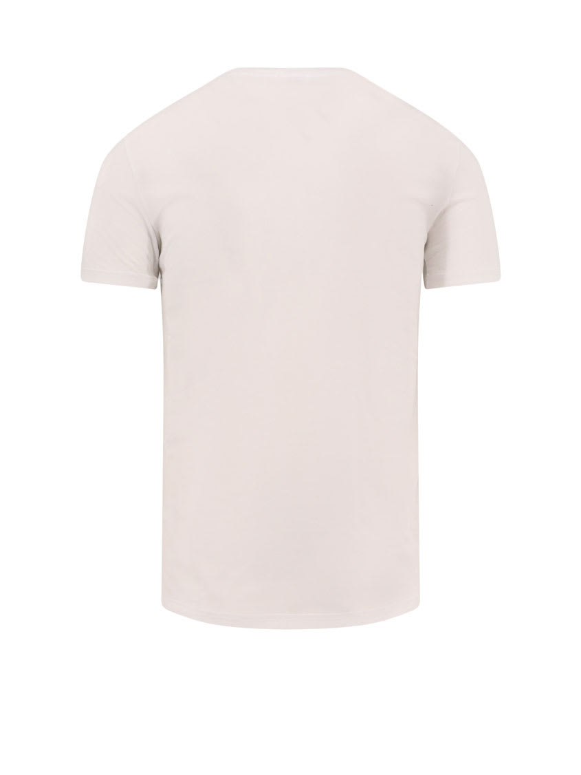 KITON COTTON T-SHIRT WITH EMBROIDERED LOGO 