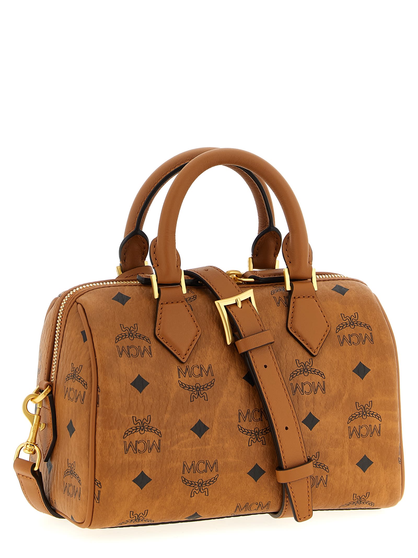 Mcm Ella Boston Top Case In Brown