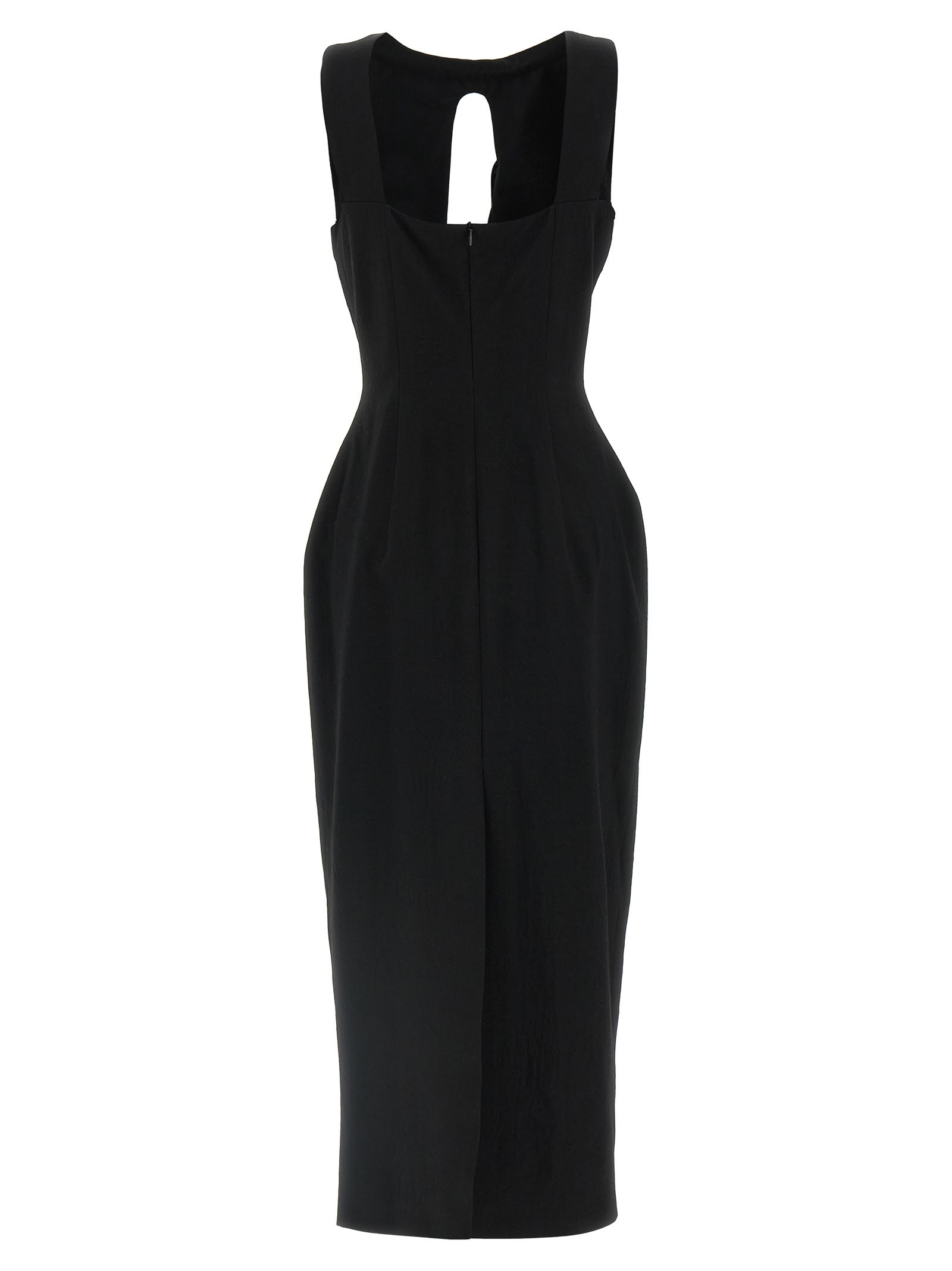 Magda Butrym '32' Fitted Keyhole Midi Dress In Black