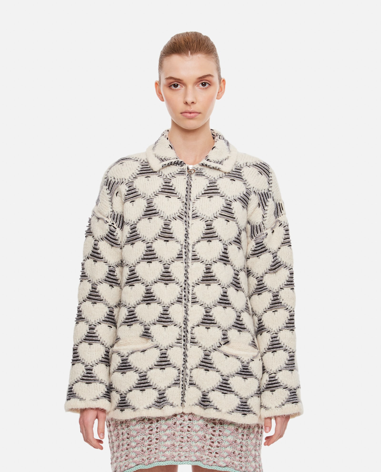 Marco Rambaldi Floating Heart Knitted Jacket In Multi