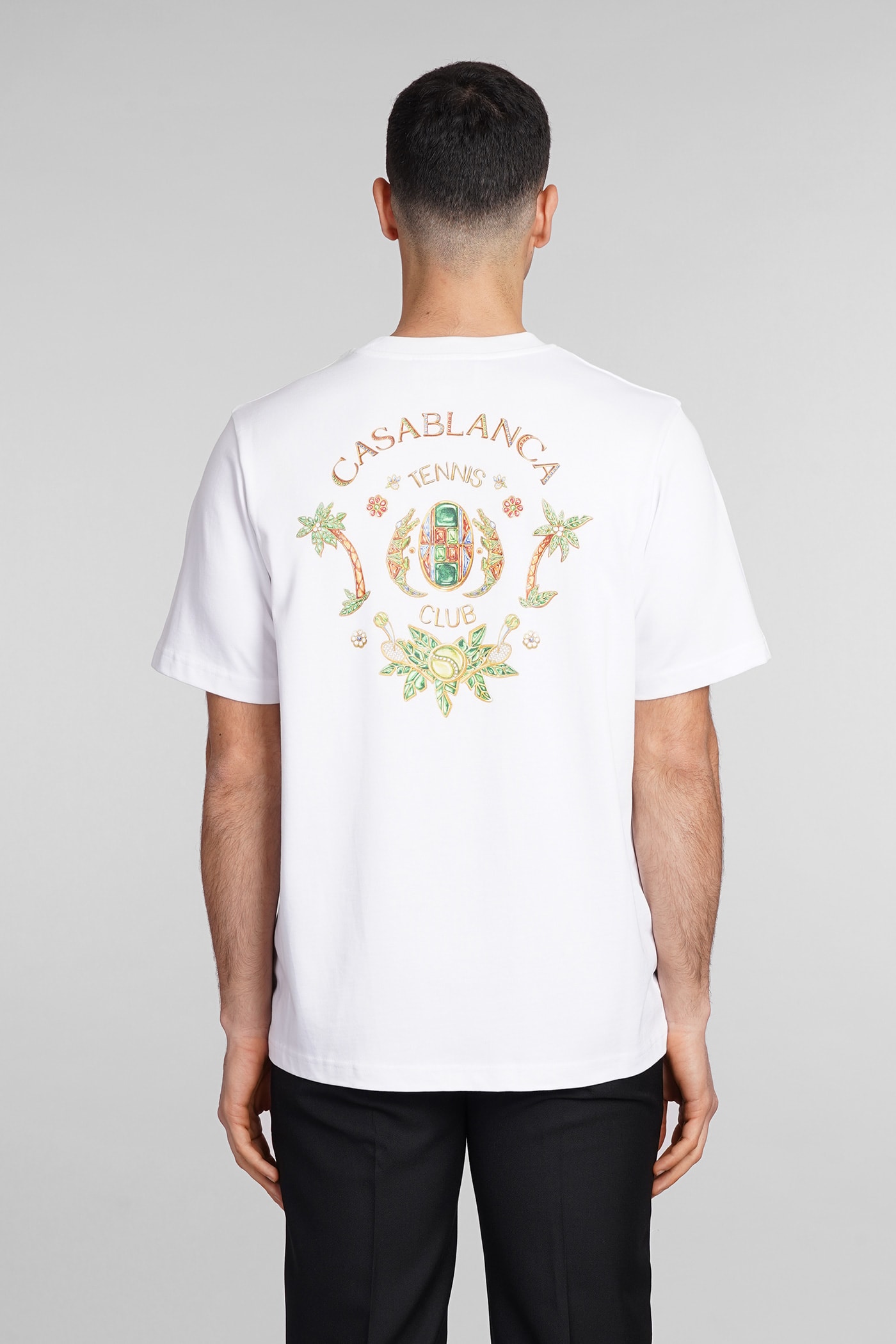 Shop Casablanca T-shirt In White Cotton