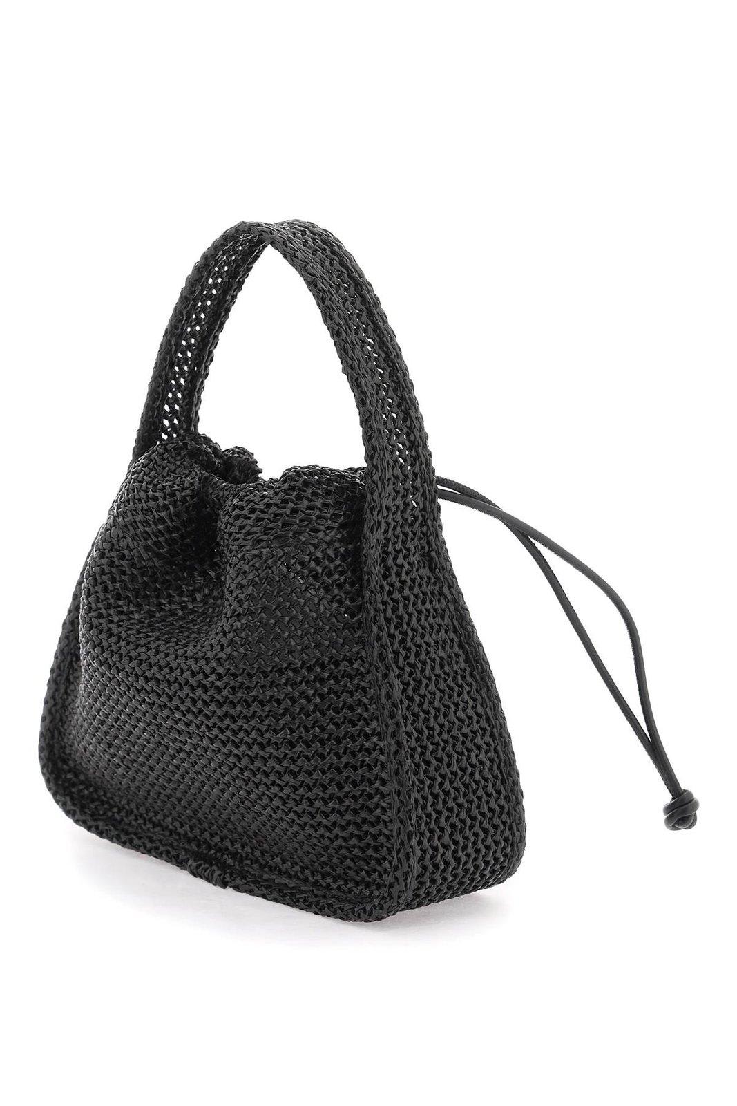 Shop Alexander Wang Ryan Raffia Small Tote Bag In Black