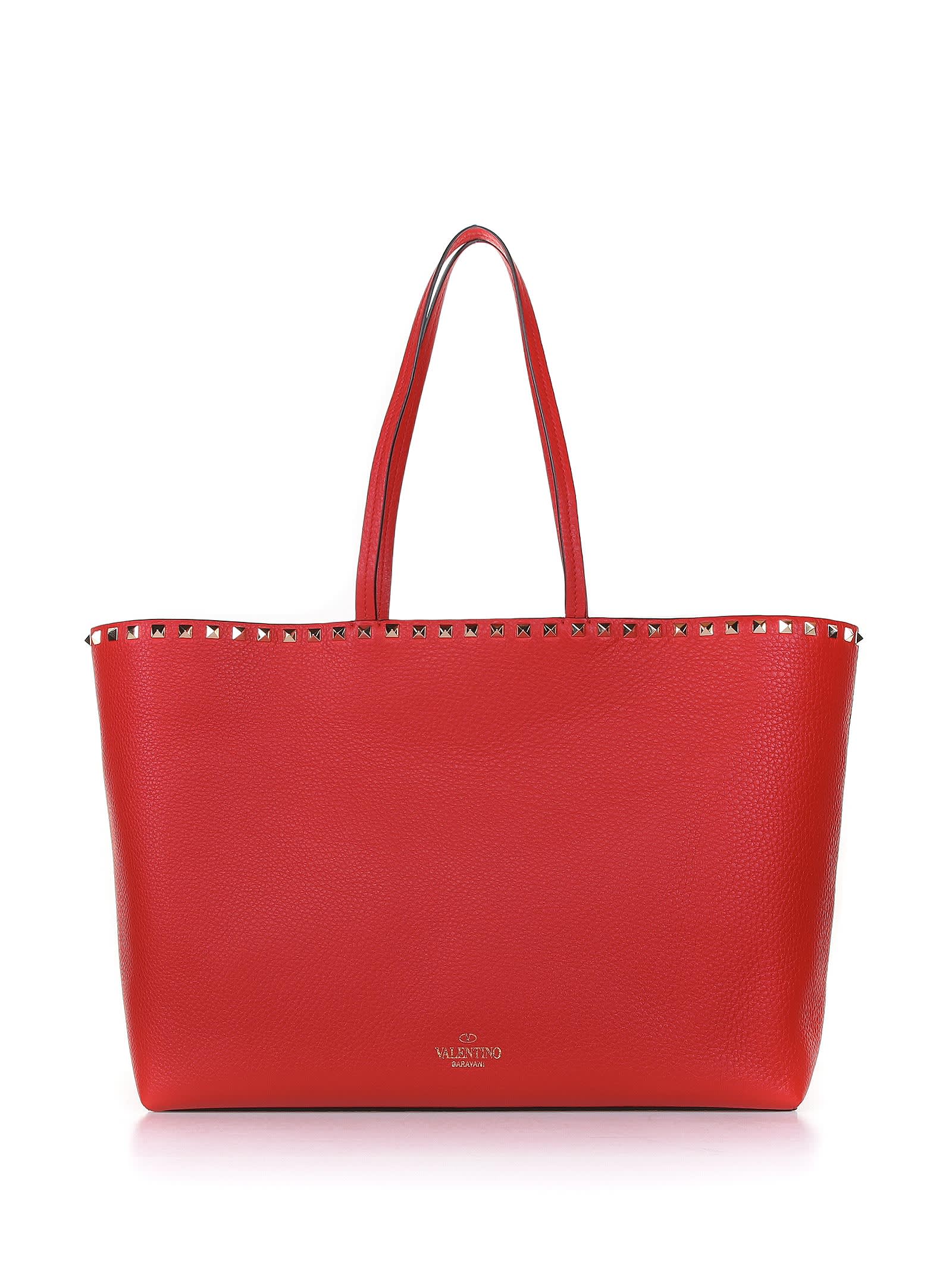 Valentino Shopper Bag In Leather
