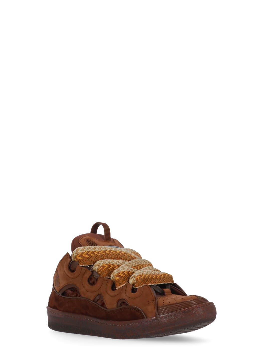 Shop Lanvin Curb Sneakers In Brown