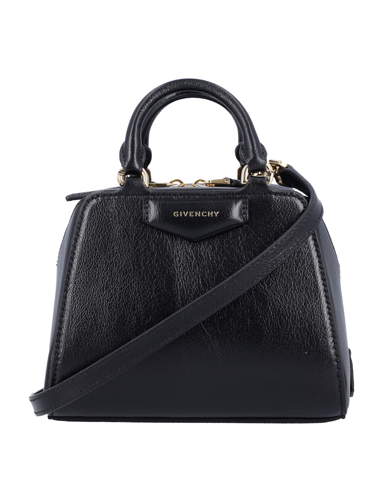 Shop Givenchy Antigona Cube Nano Bag In Black