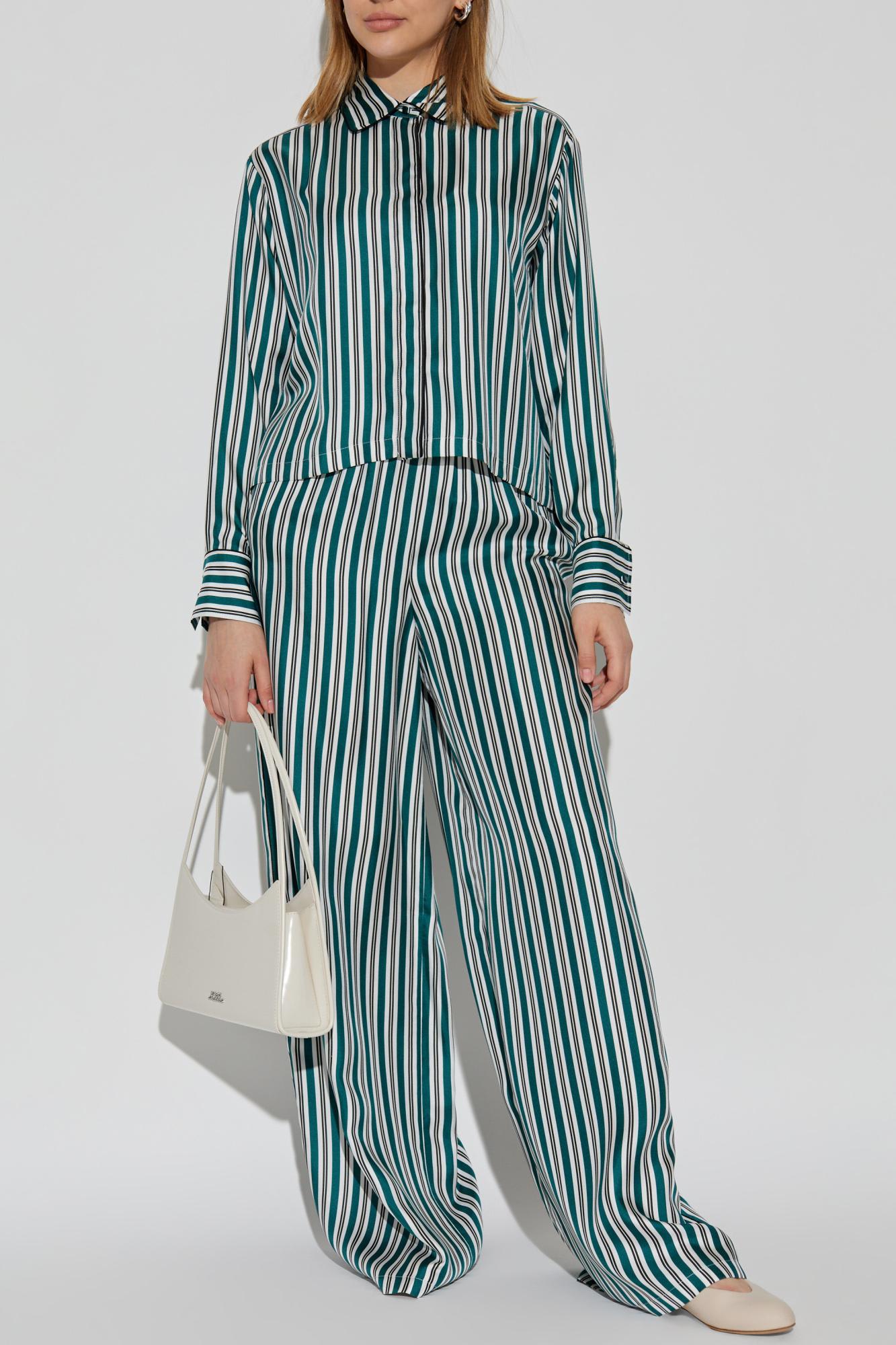 Max Mara Silk Trousers Ladino In Green