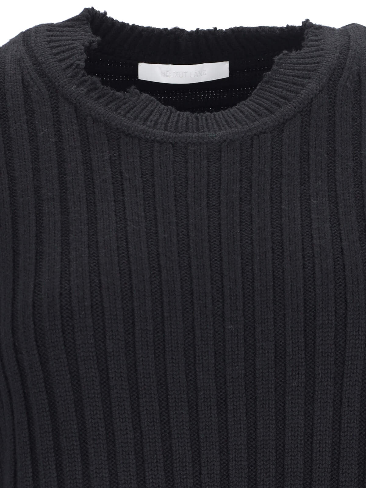 Shop Helmut Lang Destroyed Sweater In Black