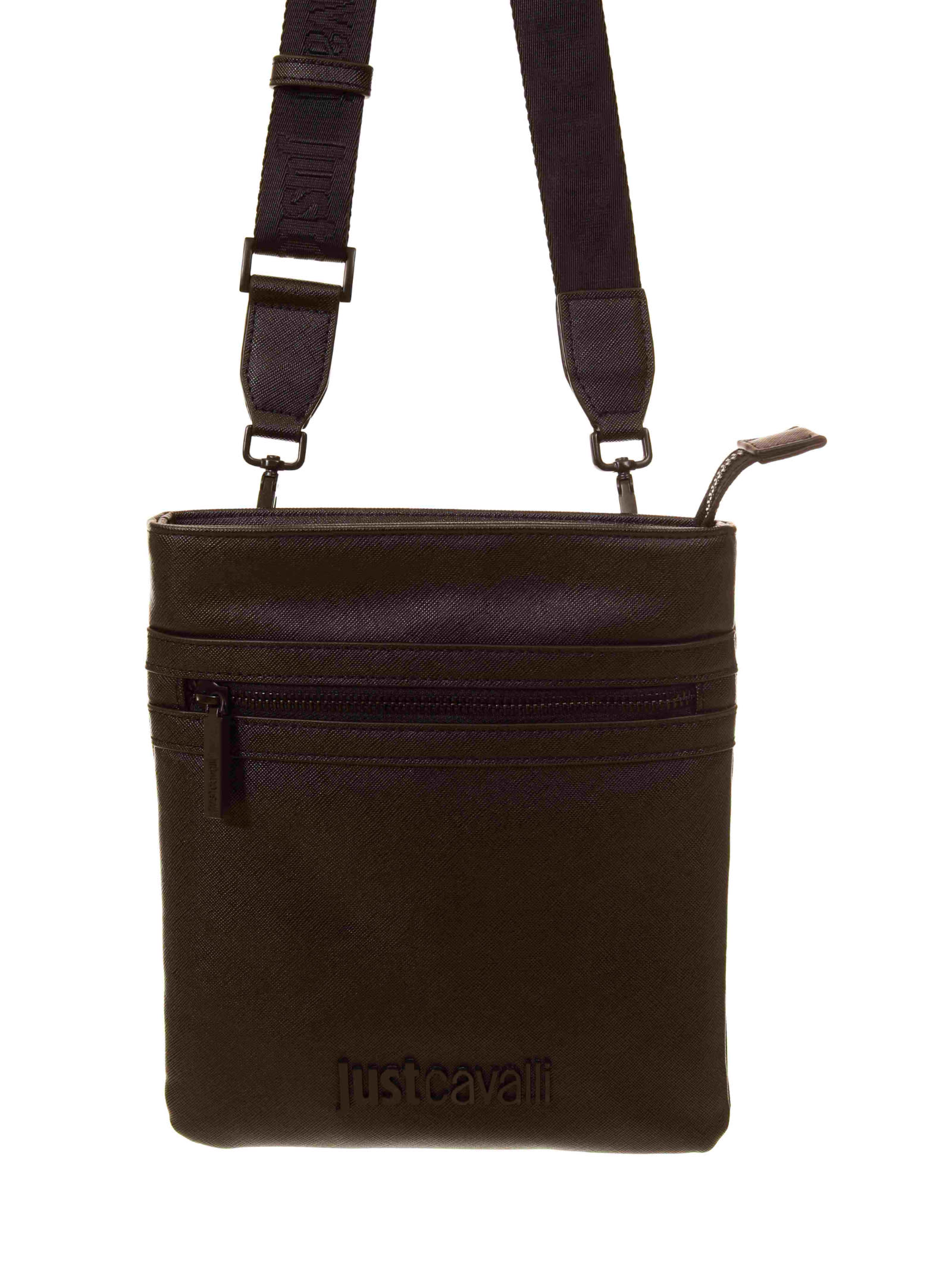 Just Cavalli Mens Cross-body Bag In Black