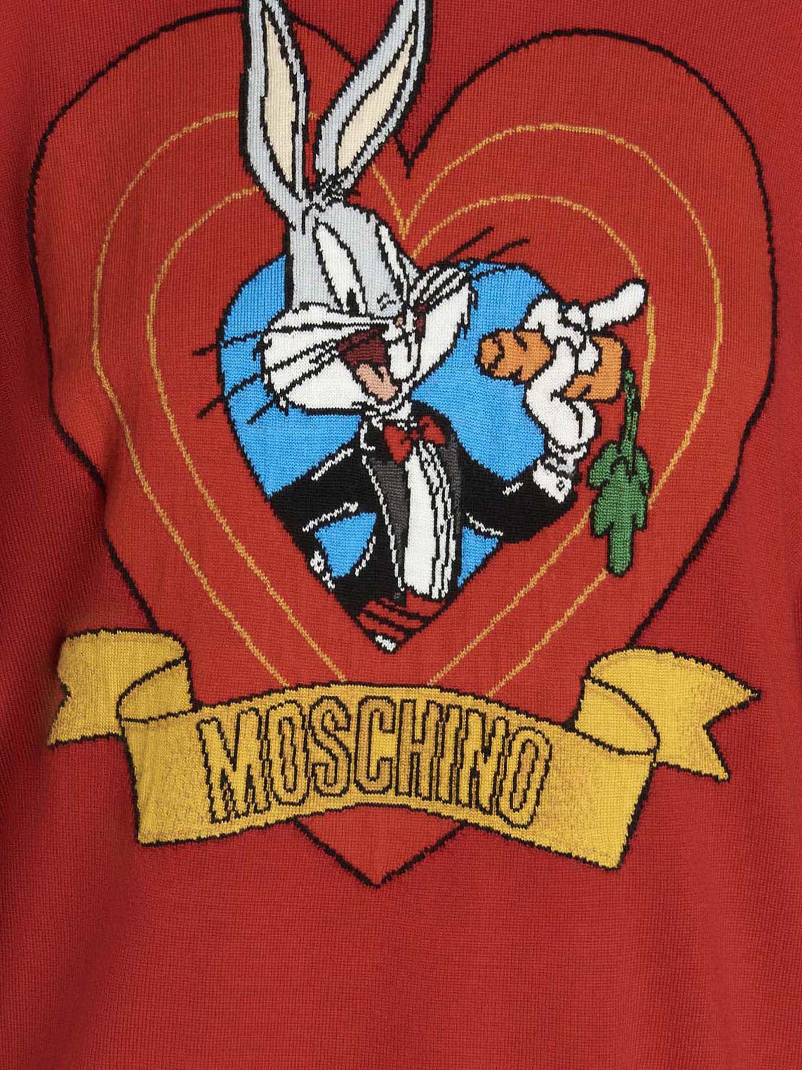 Shop Moschino Bugs Bunny Sweater In Red