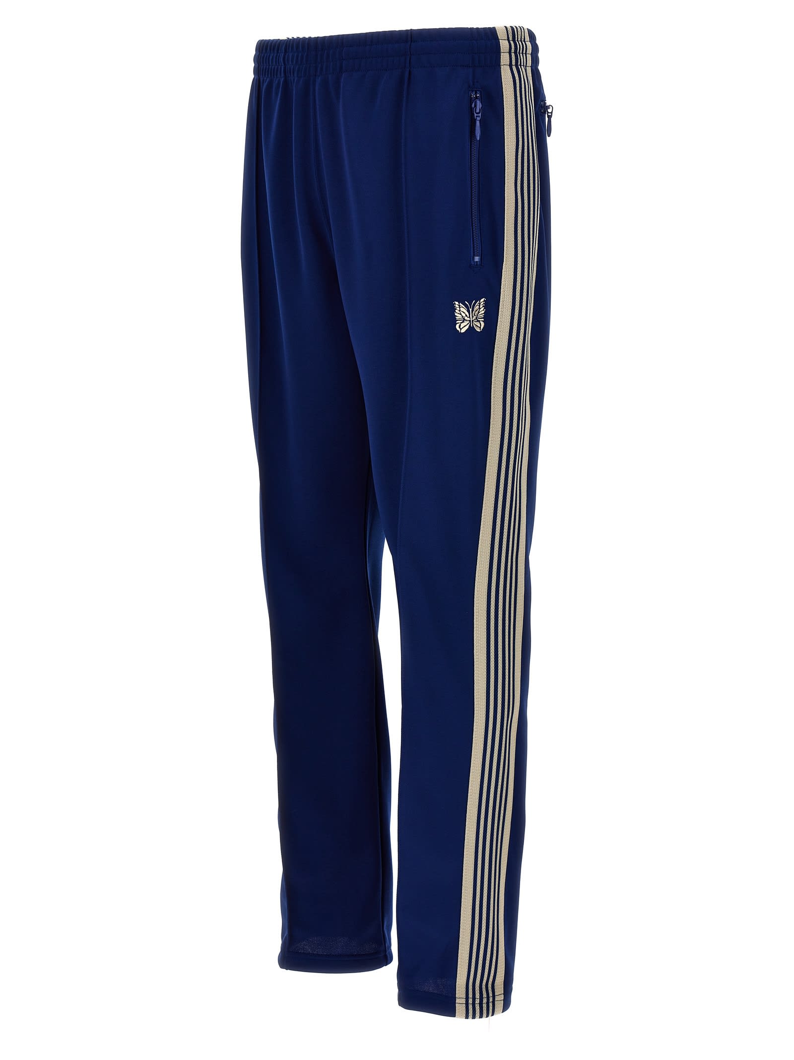 Shop Needles Logo Embroidery Joggers In Blue