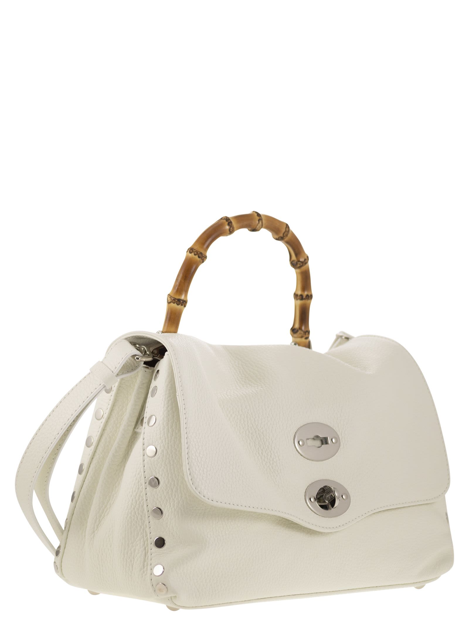 Shop Zanellato Postina - Daily S Bag With Bamboo Handle In White