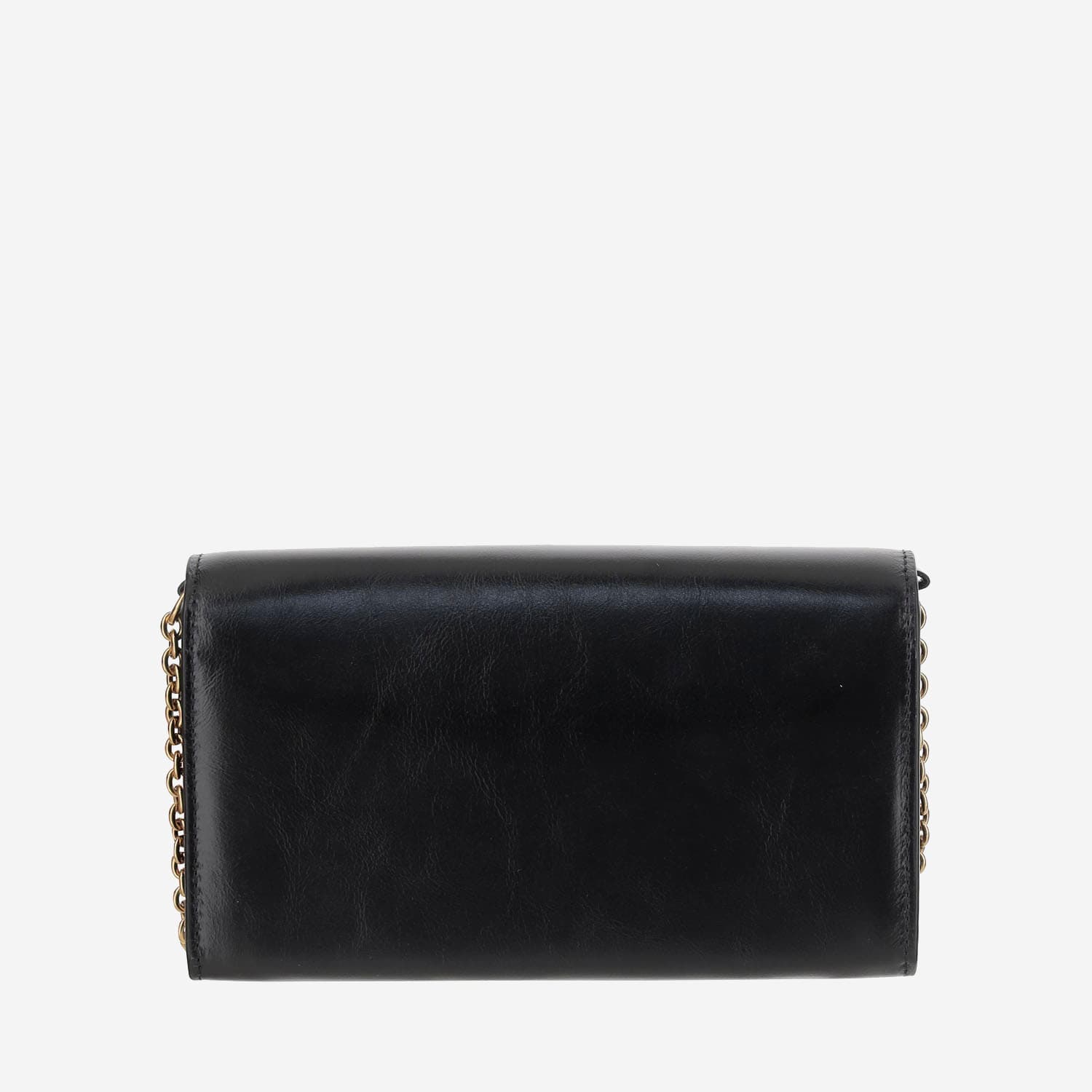 Chloé Iconic Flap Wallet On Chain In Shiny Calfskin