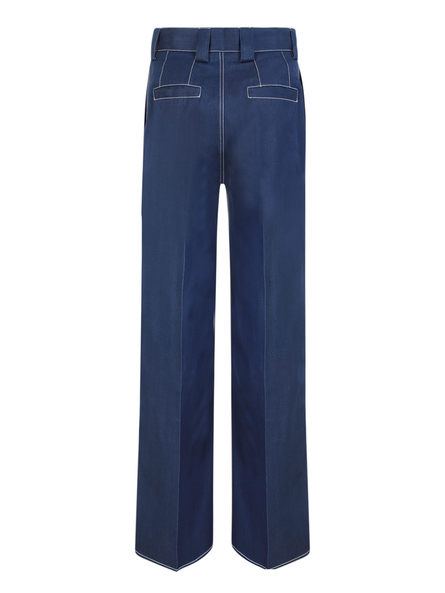 Shop Sunnei Wide Leg Blue Jeans
