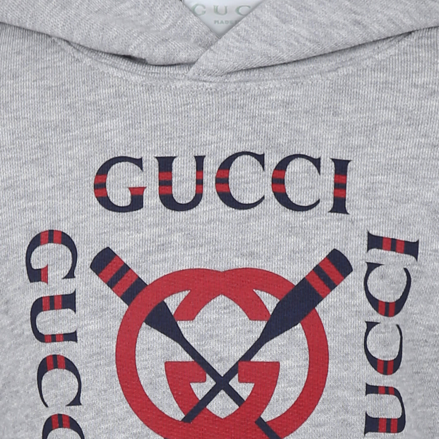 Gucci Logo-print Hoodie In Grey