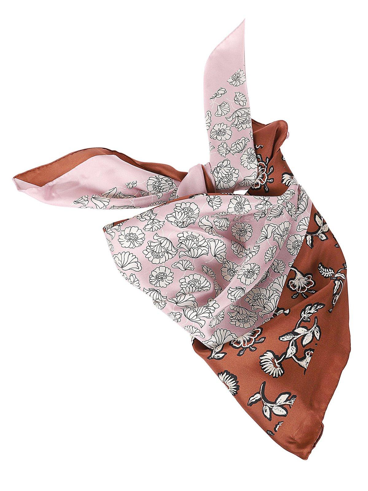 Shop Weekend Max Mara All-over Printed Scarf In Marrone