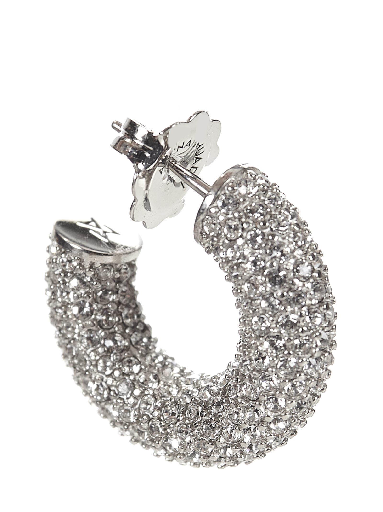 Shop Amina Muaddi Cameron Mini Earrings In Silver