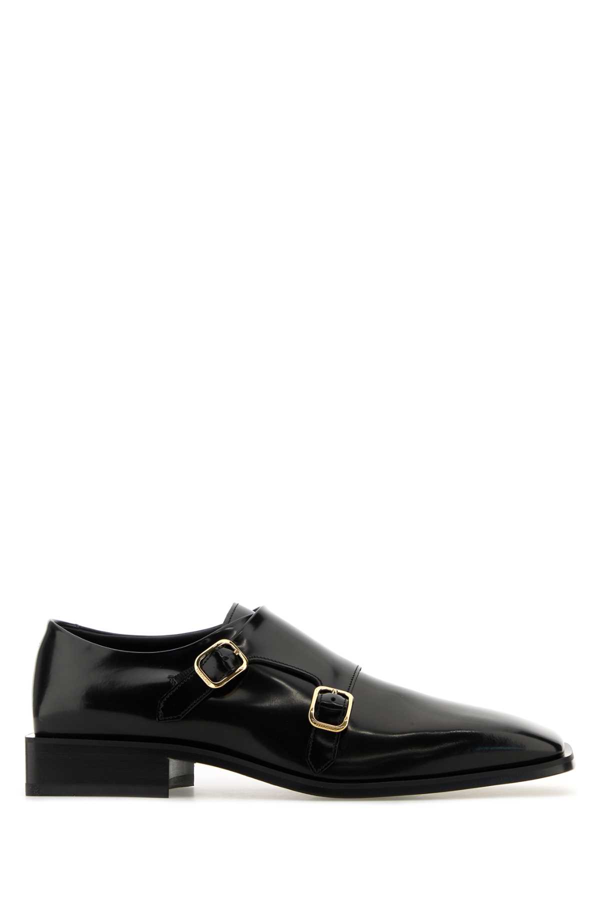 Shop Ferragamo Black Leather Caracas Monk Strap Shoes In Nero