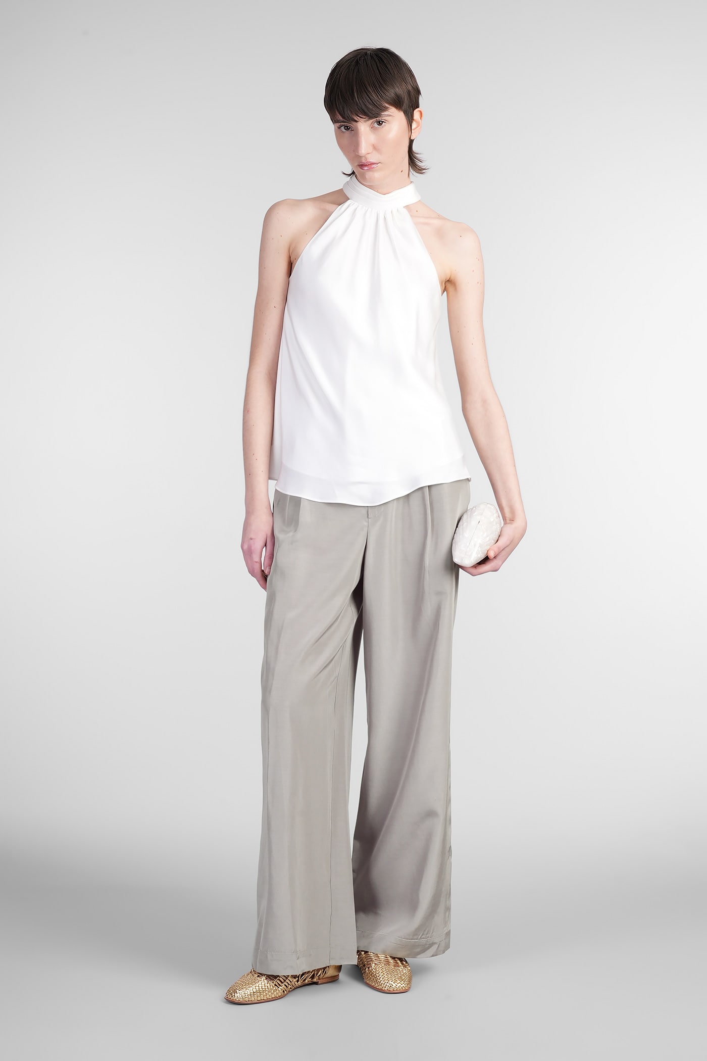 Shop Simkhai Sydnie Pants In Grey Acetate
