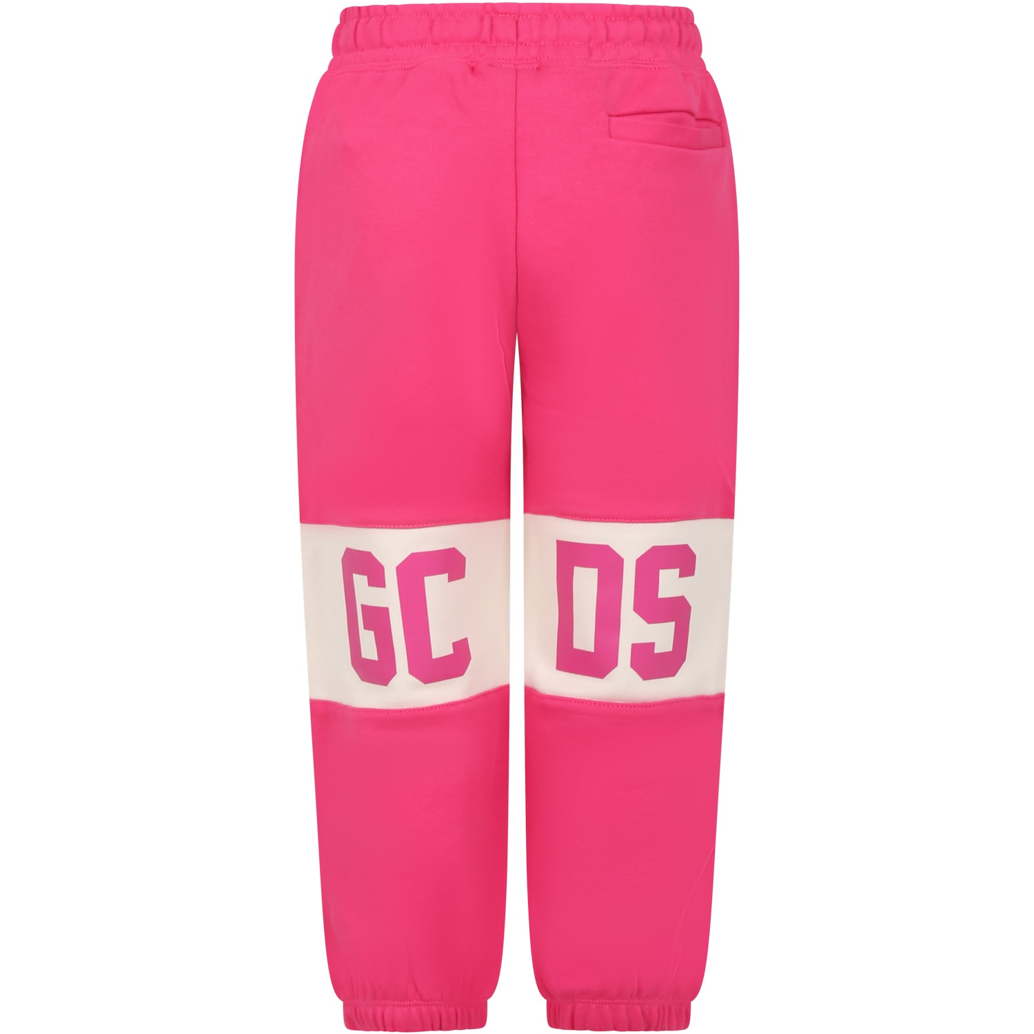 Shop Gcds Mini Fuchsia Trousers For Girl With Logo
